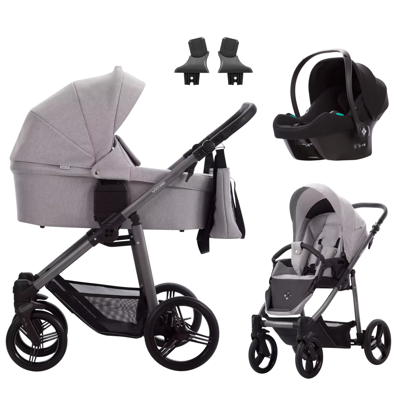 Bebetto Vulcano + Bebetto Cosmo 2.0 +GRATIS - 3w1 | 02 (Graphite Frame)