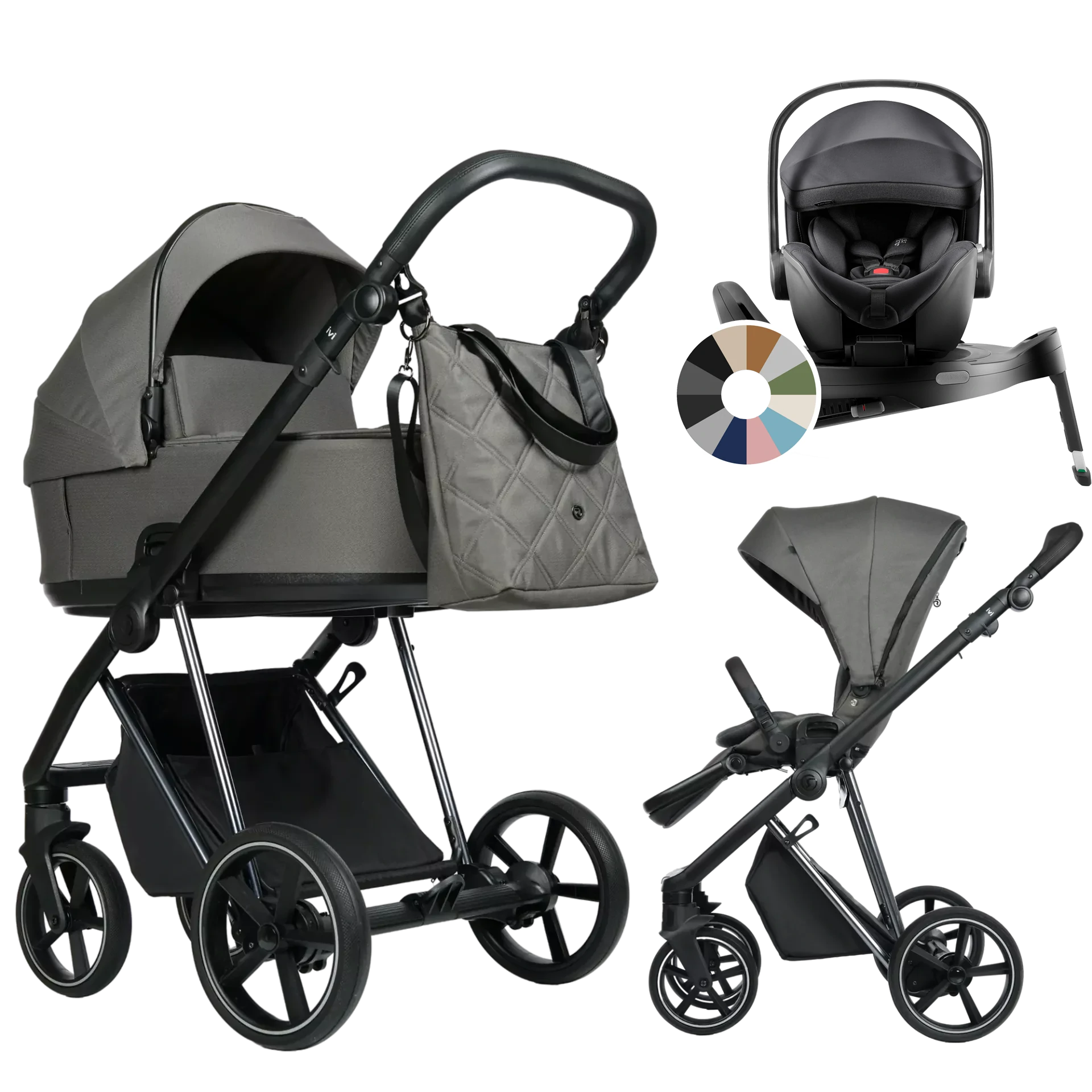 Roan Ivi 2.0 + Britax Römer Baby-Safe Pro + baza Vario 5Z +GRATIS - 4w1 | Taupe
