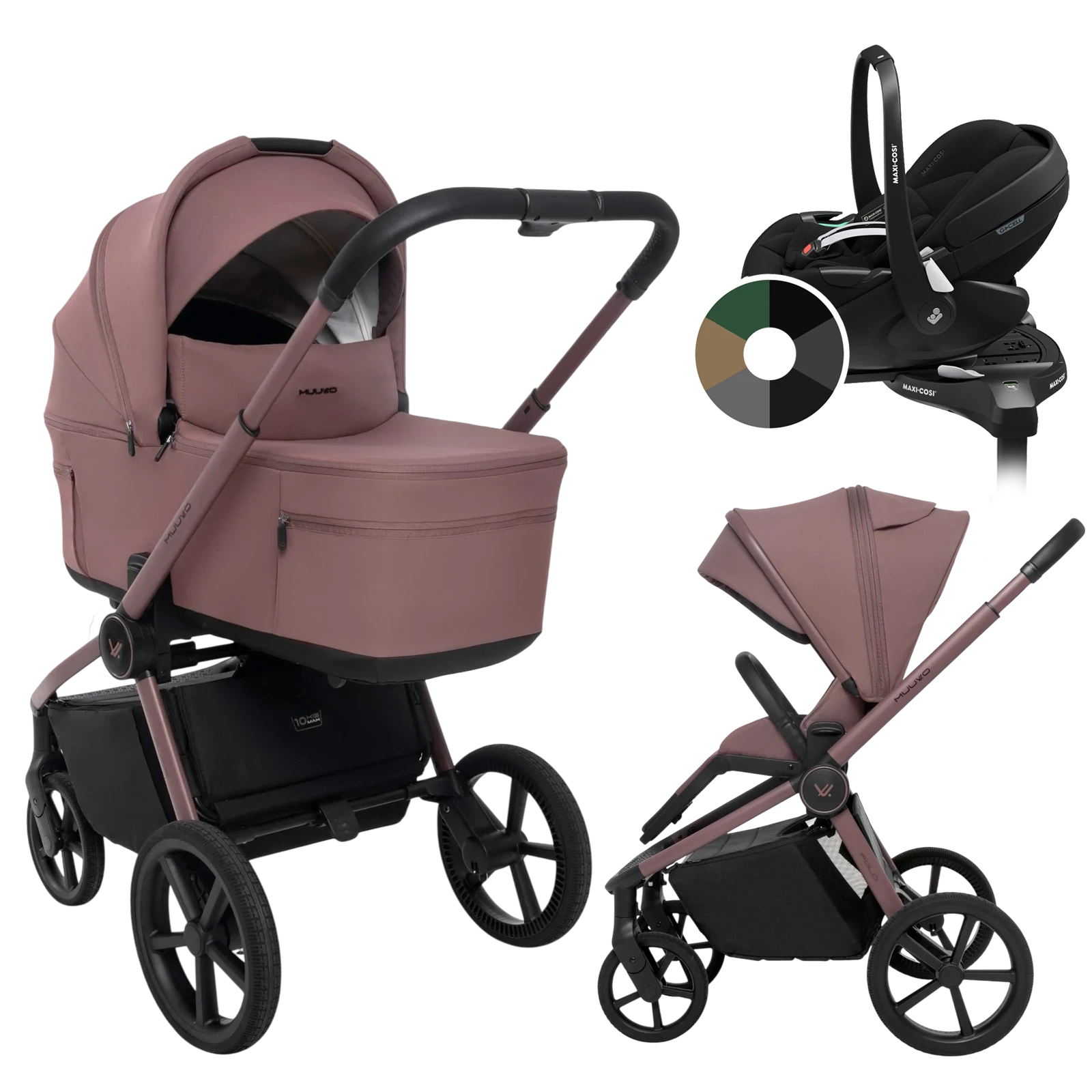 Muuvo Fold + Maxi-Cosi Pebble 360 Pro2 + baza + GRATIS - 4w1 | Cocoa
