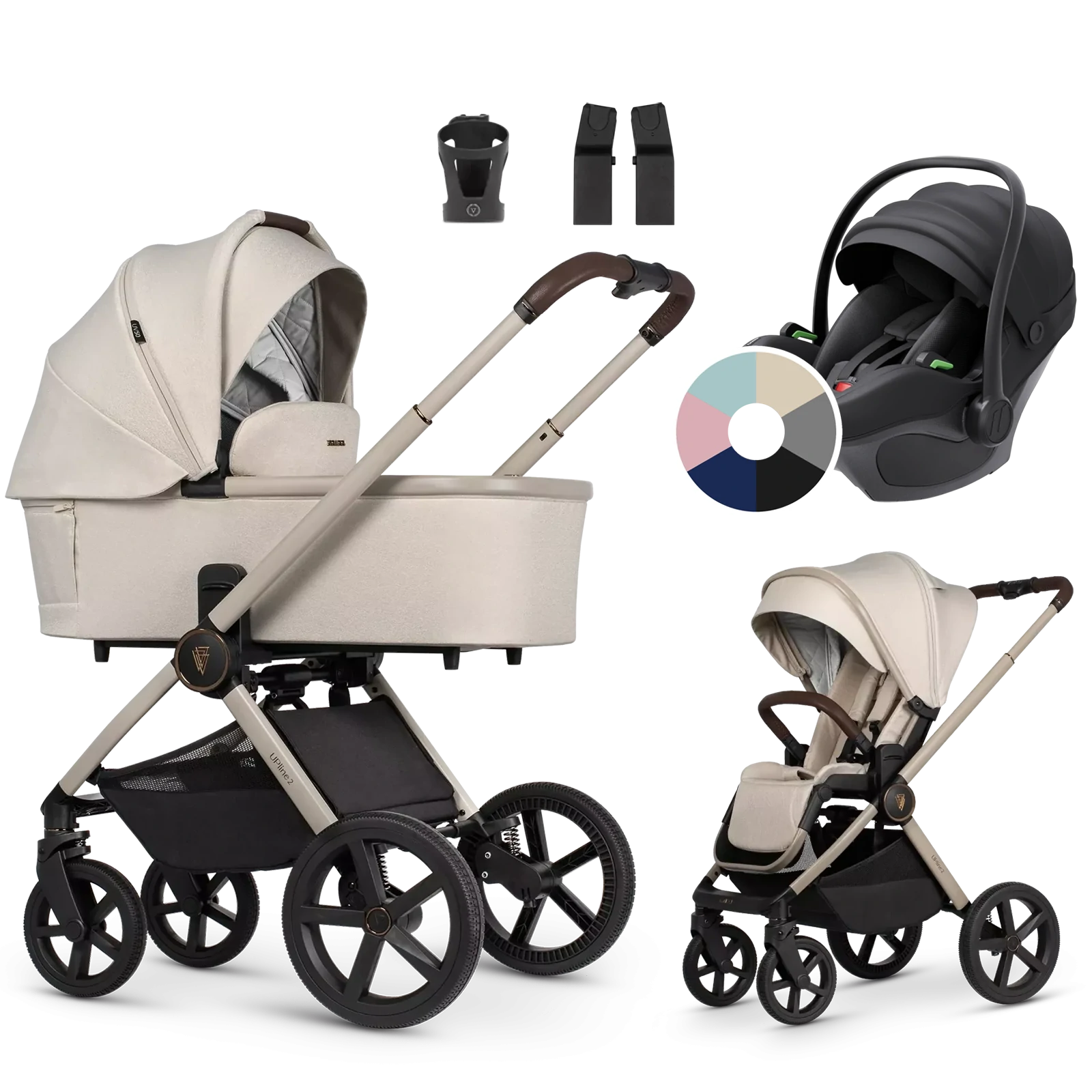 Venicci Upline 2 + Avionaut Pixel 3 + AKCESORIA - 3w1 | Stone Beige