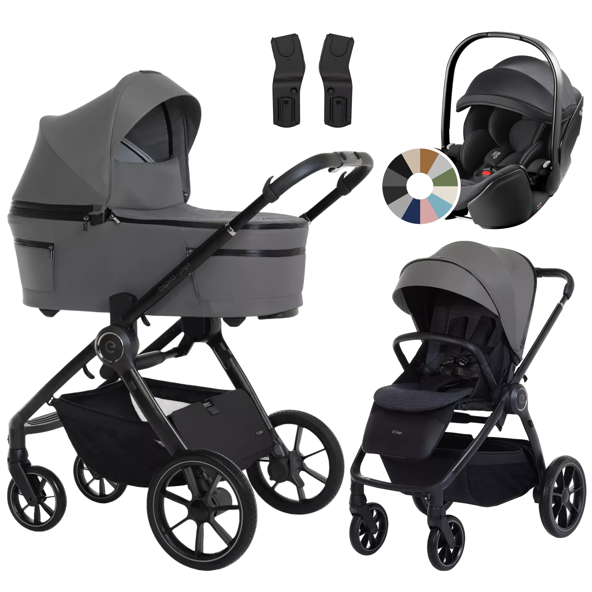 Espiro Yoga 2025 + Britax Römer Baby-Safe Pro +GRATIS - 3w1 | 117 Gray Zen