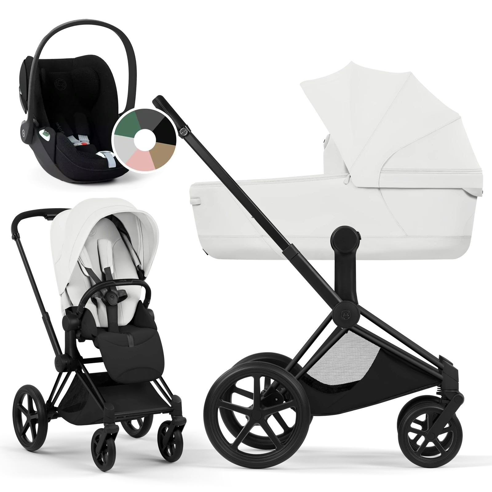 Cybex Priam 5.0 - wózek 3w1 | Off White - Matt Black (Style)