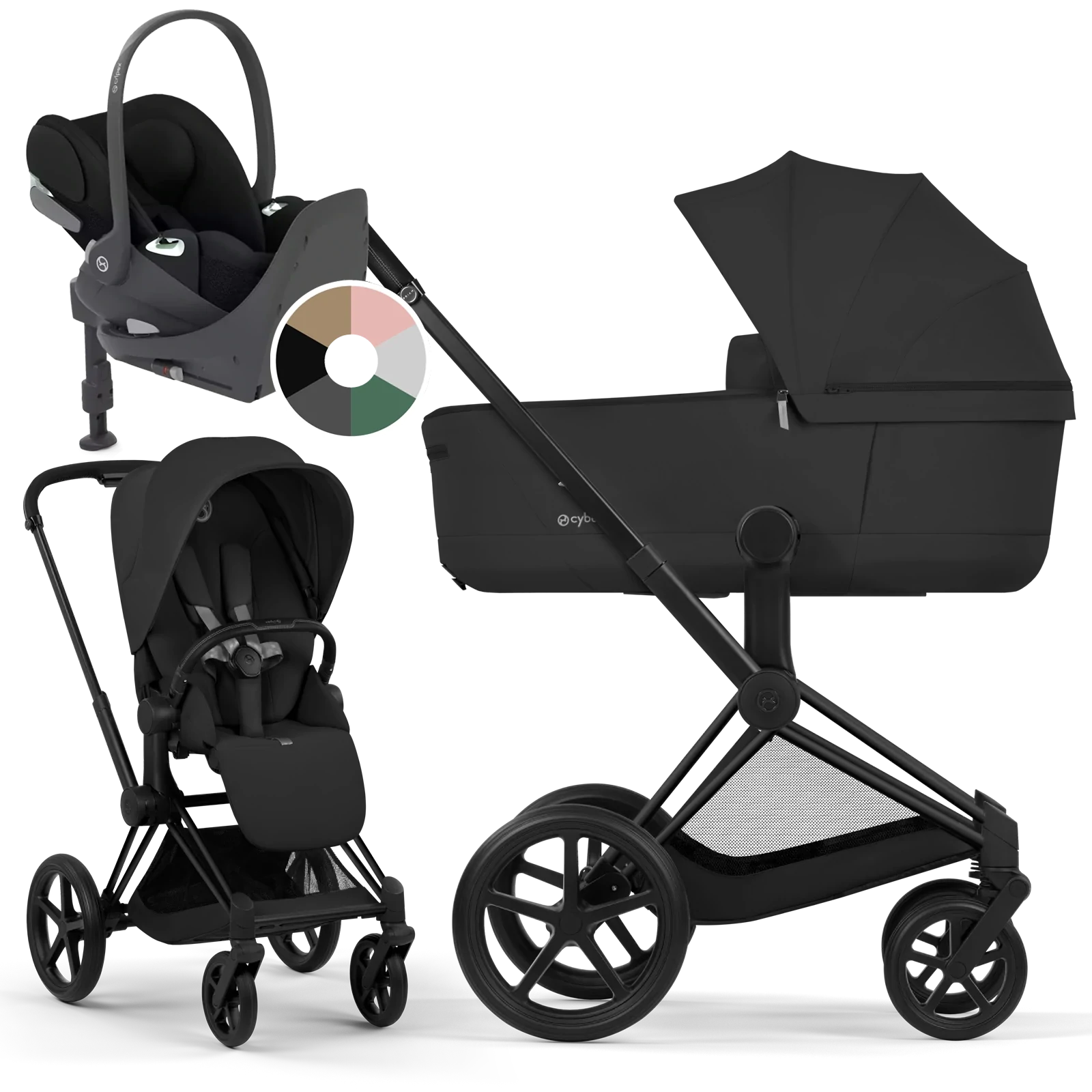 Cybex Priam 5.0 - wózek 4w1 | Sepia Black - Matt Black (Comfort)