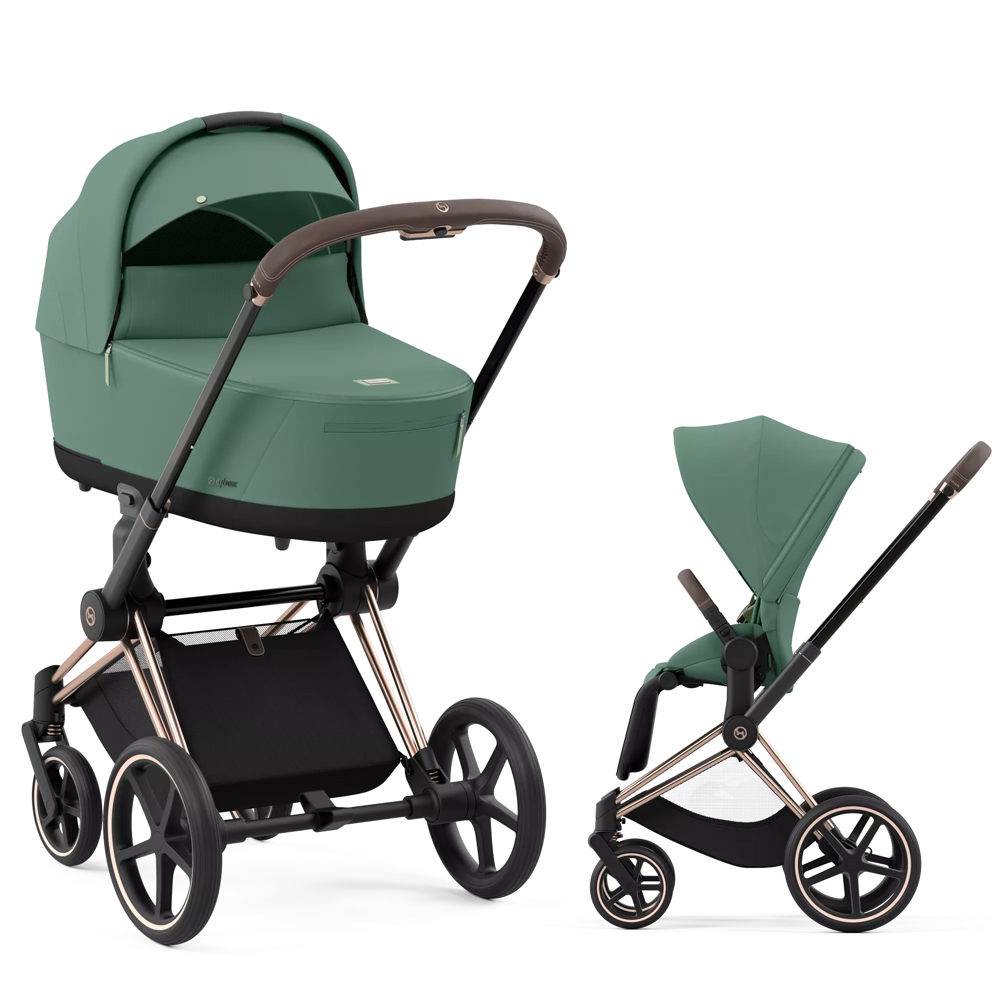 Cybex Priam 4.0 - 2w1 | Leaf Green (Rosegold Frame)