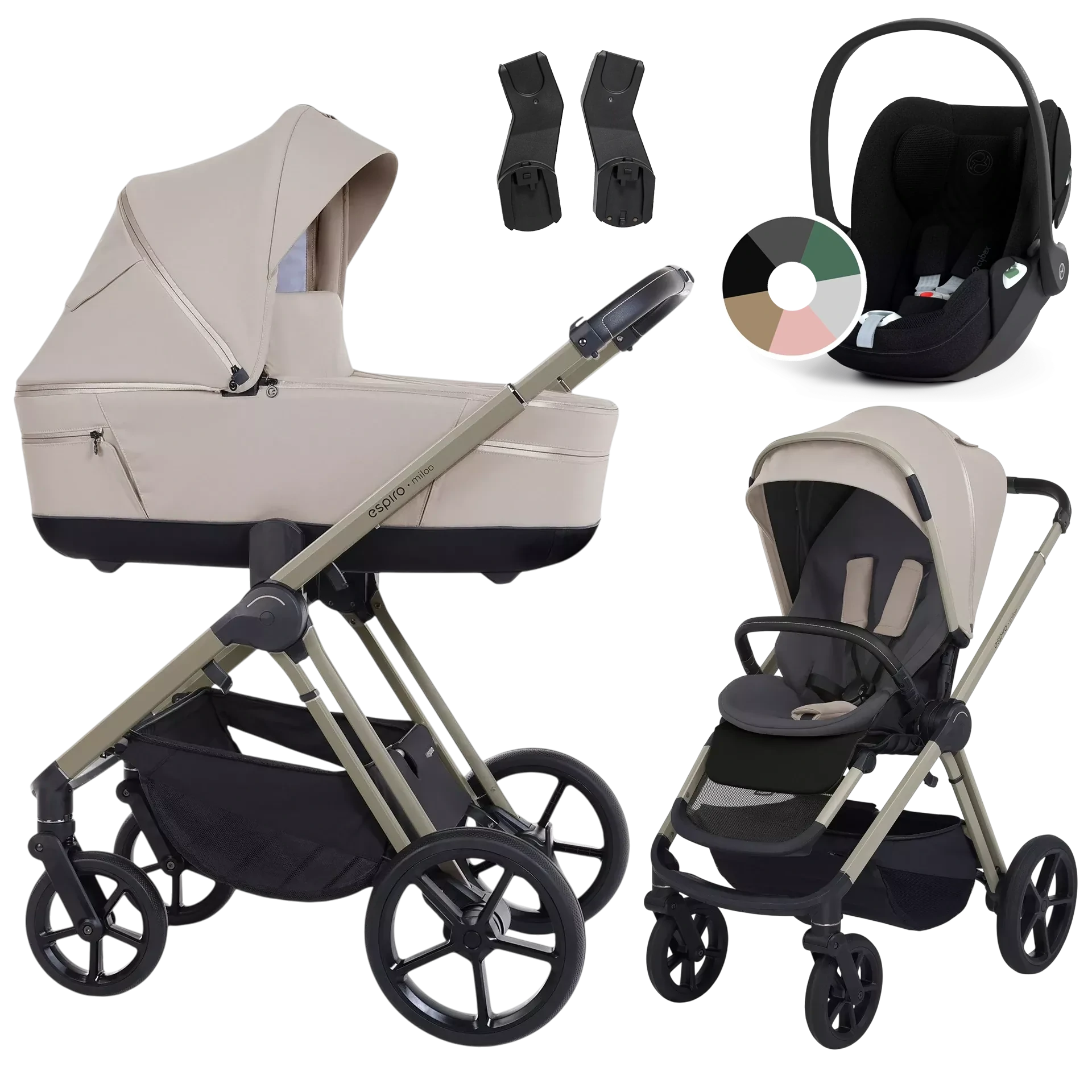 Espiro Miloo + Cybex Cloud T i-Size +GRATIS - wózek 3w1 | 219 White Pearl