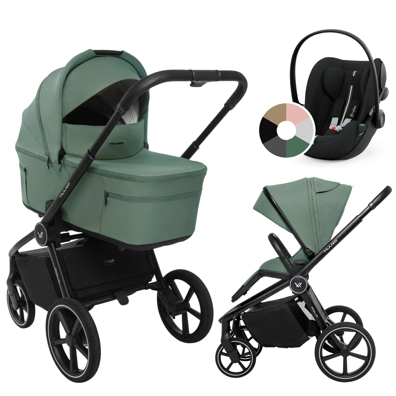 Muuvo Fold + Cybex Cloud G3 i-Size + GRATIS - 3w1 | Pine Green