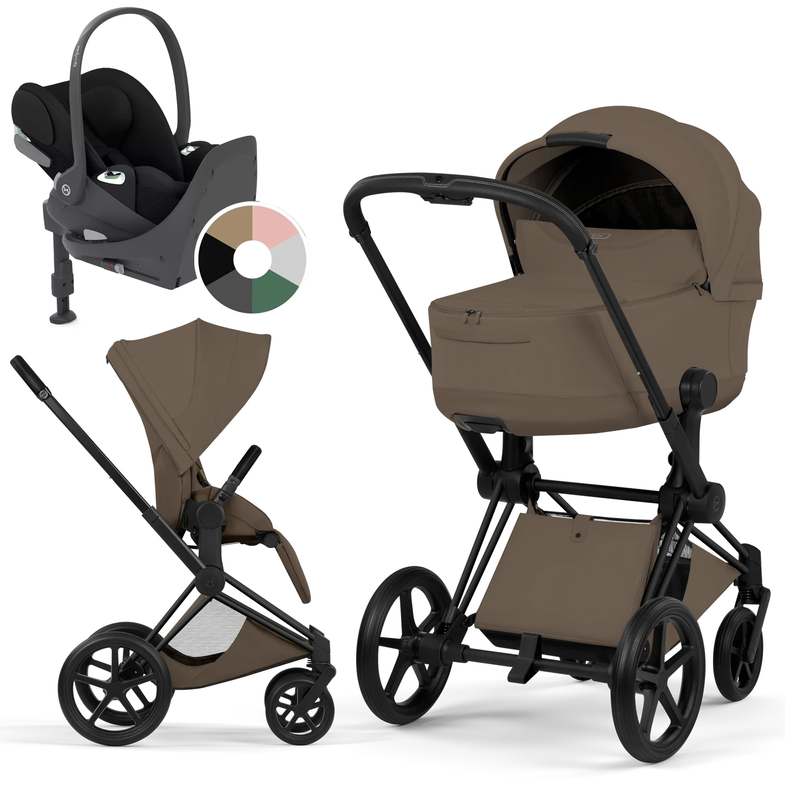 Cybex Priam 5.0 - wózek 4w1 | Coconut Brown - Matt Black (Style)