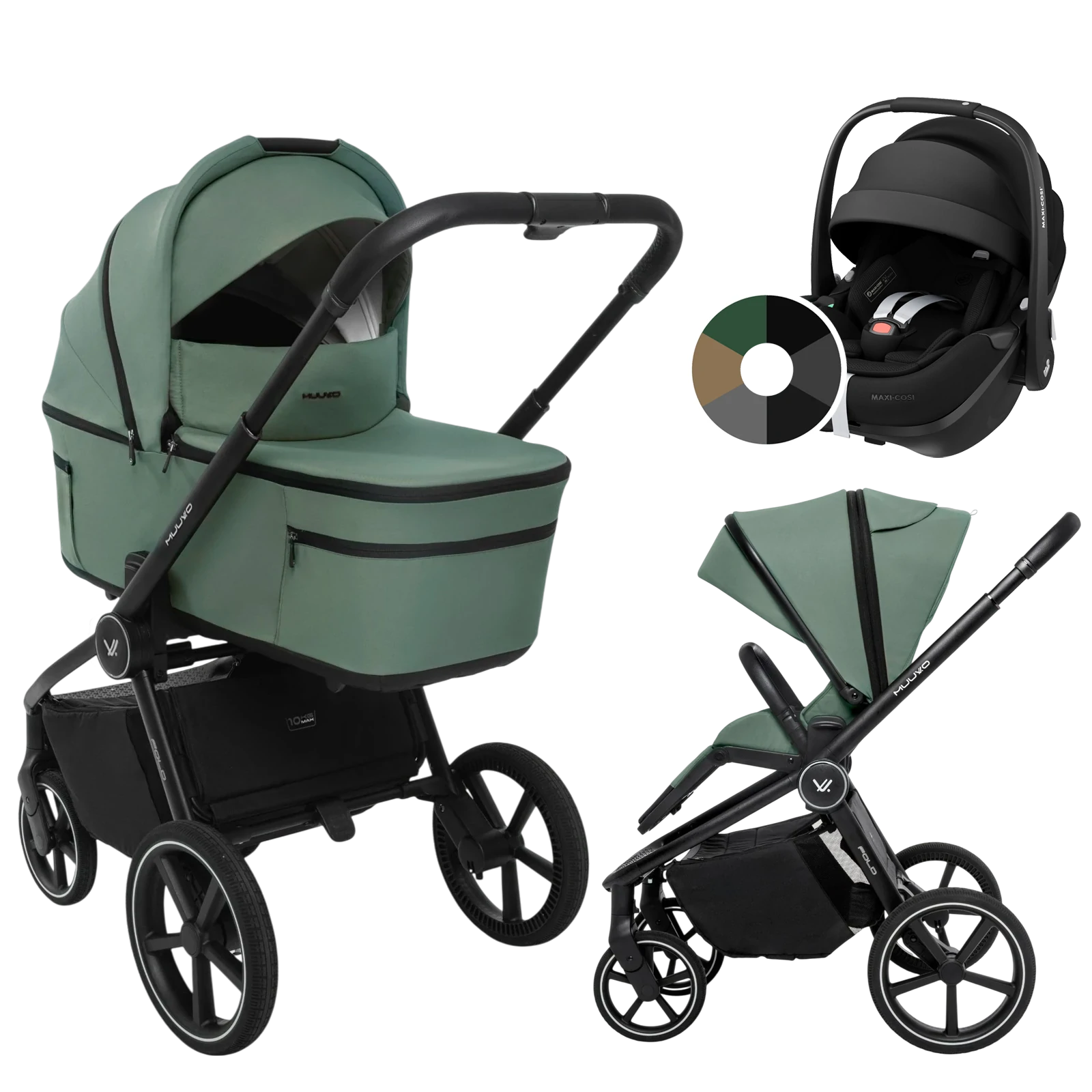 Muuvo Fold + Maxi-Cosi Pebble 360 Pro2 + GRATIS - 3w1 | Pine Green