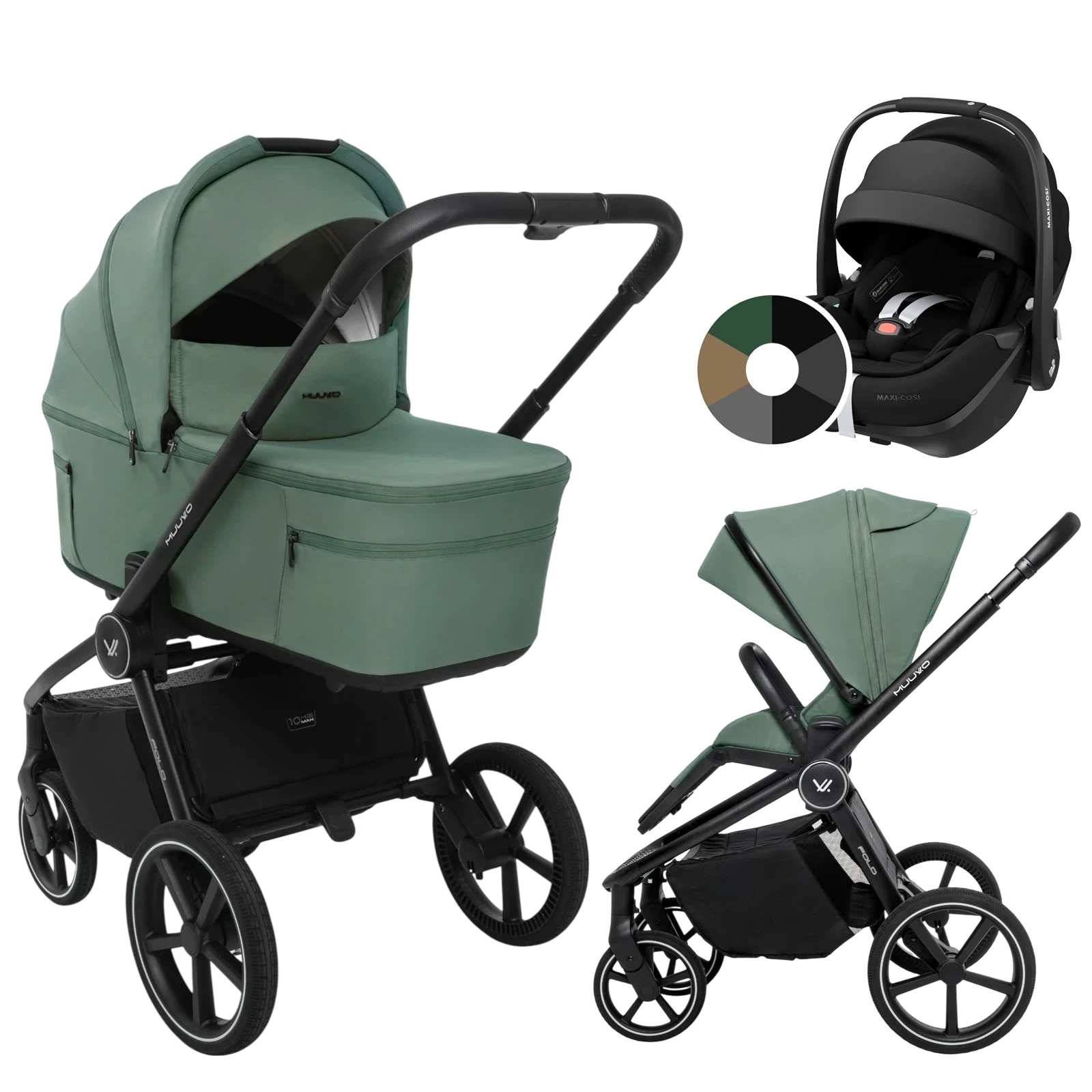 Muuvo Fold + Maxi-Cosi Pebble 360 Pro2 + GRATIS - 3w1 | Pine Green