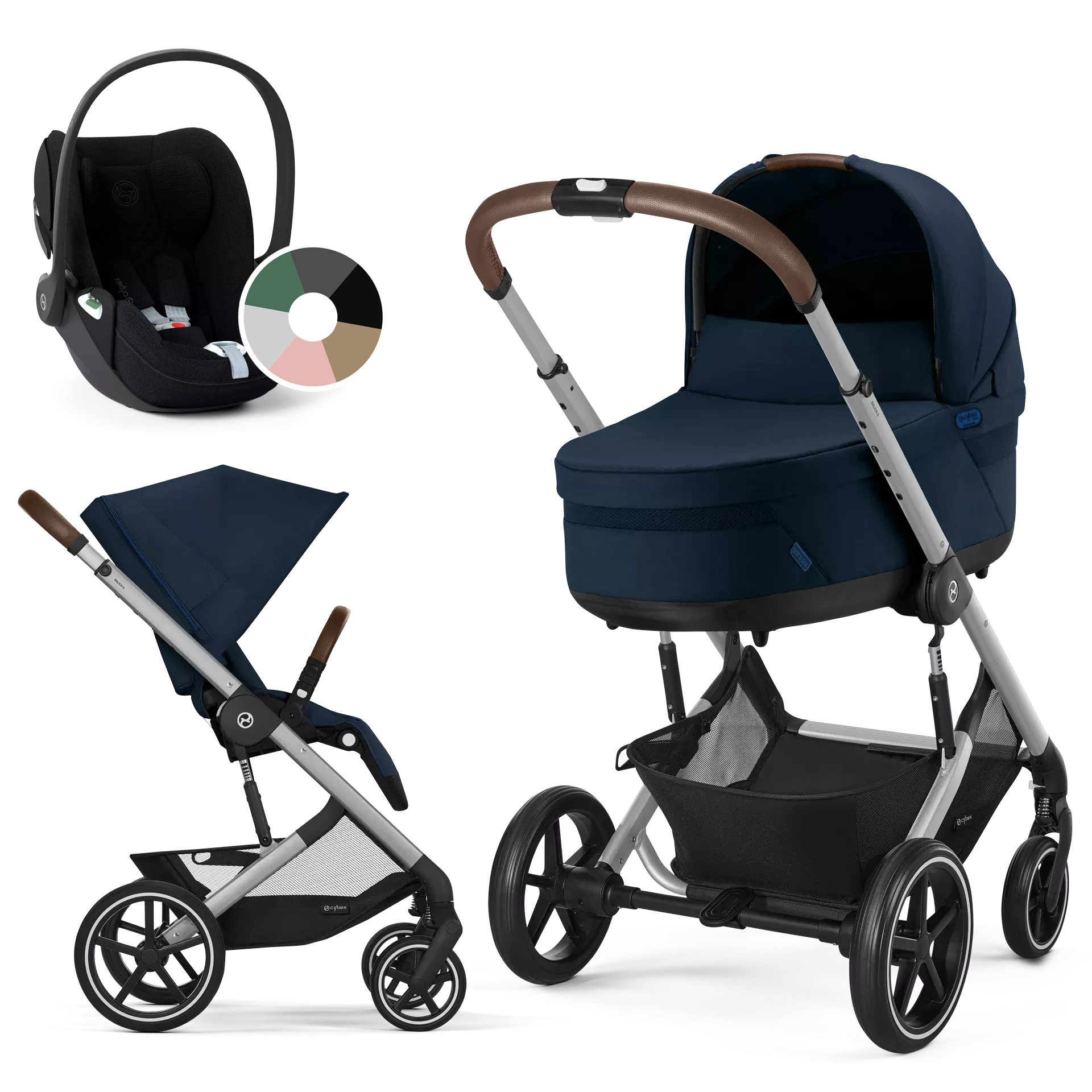 Cybex Balios S Lux + Cybex Cloud T i-Size - wózek 3w1 | Ocean Blue
