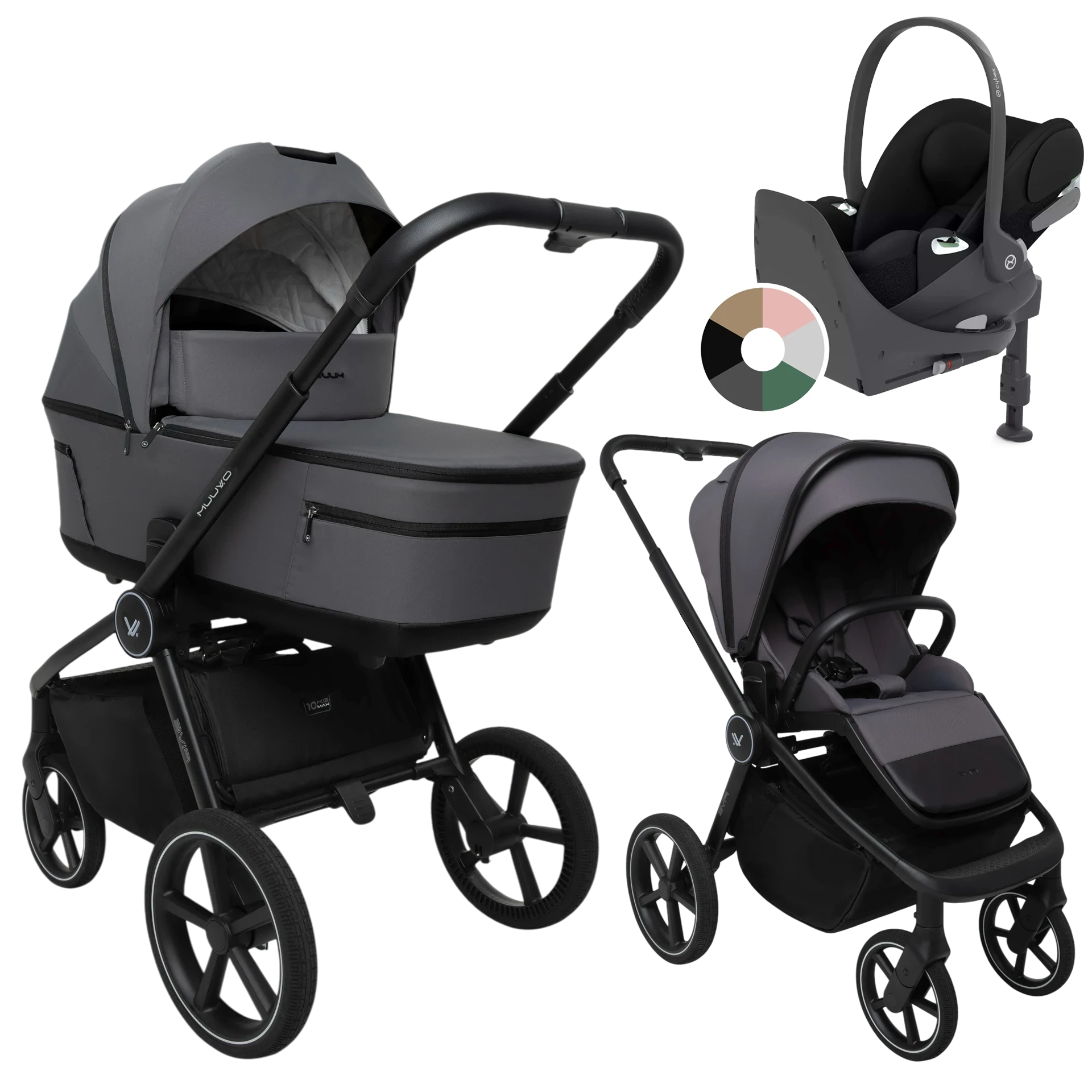 Muuvo Five + Cybex Cloud T + baza T +GRATIS - 4w1 | Iron Graphite