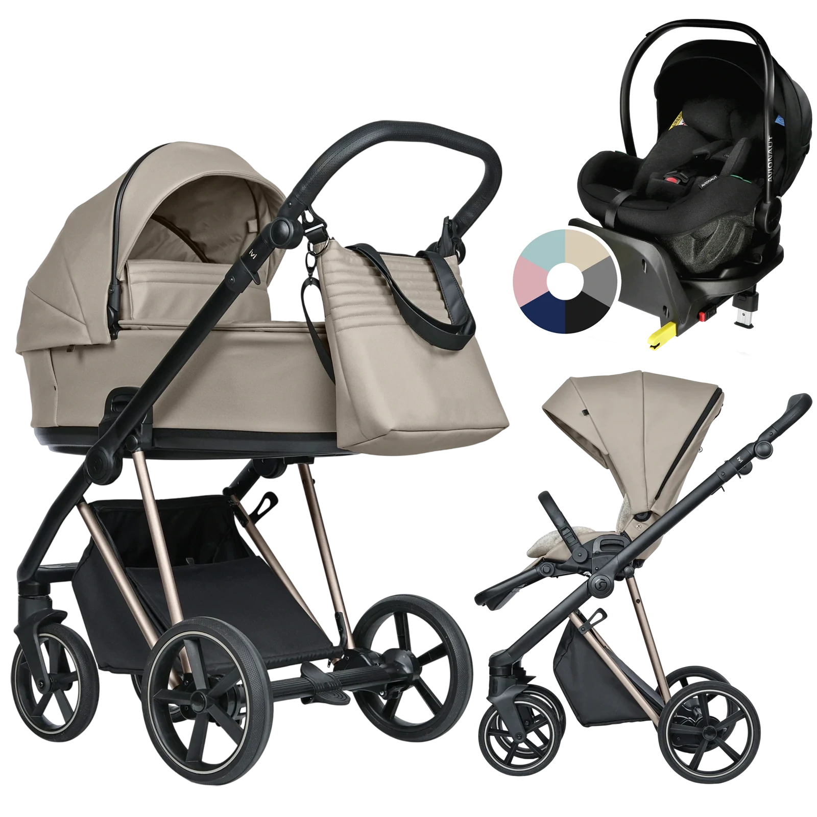 Roan Ivi 2.0 Vintage + Avionaut Pixel Pro 2.0 C + baza IQ Orbit + GRATIS - 4w1 | Almond Sugar