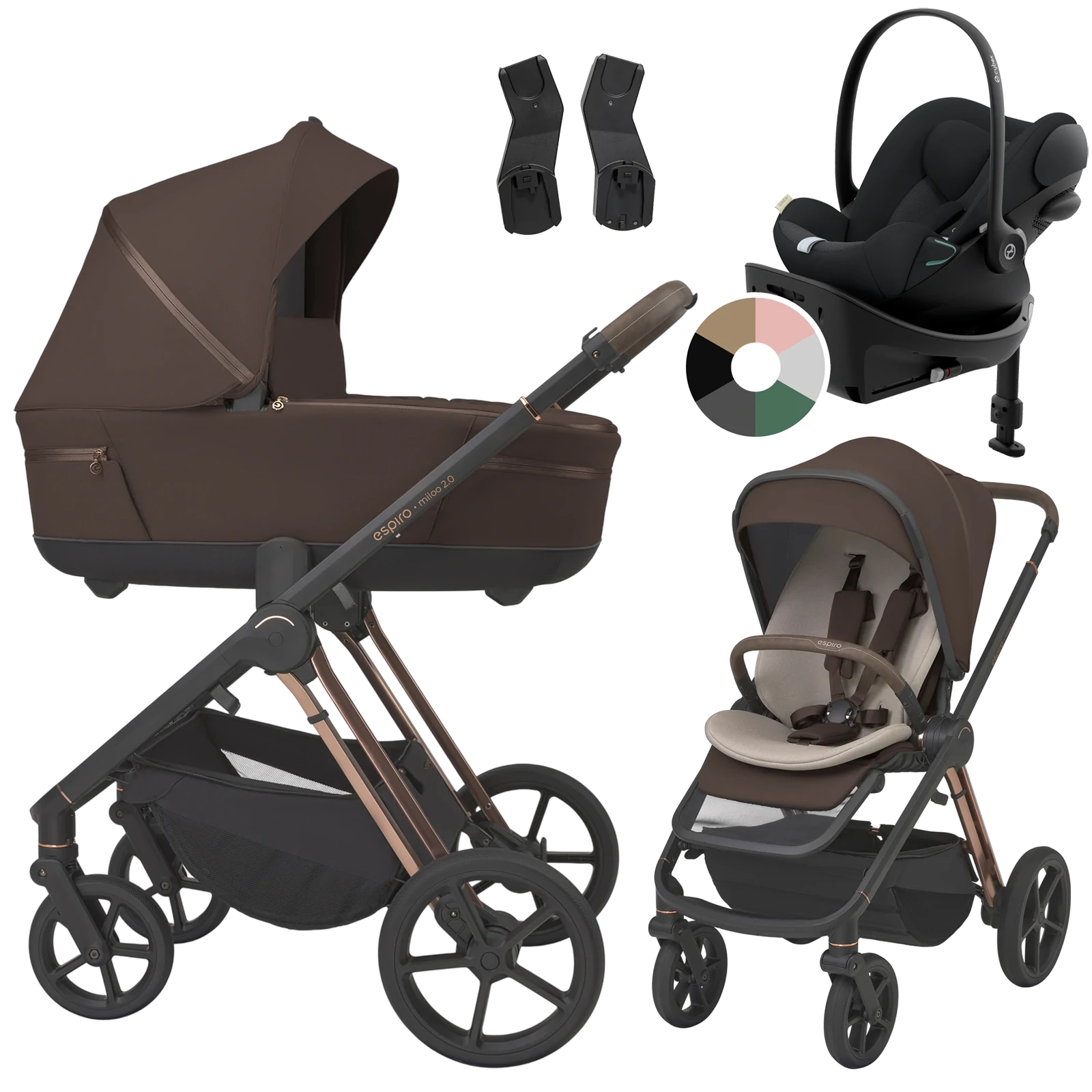 Espiro Miloo 2.0 + Cybex Cloud G + baza G +GRATIS - 4w1 | 308 Excellent Chocolate