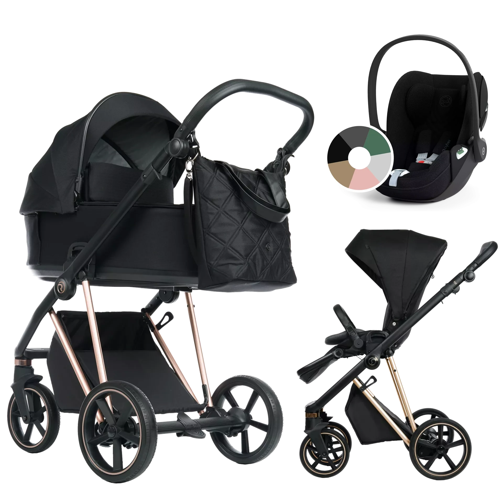 Roan Ivi 2.0 + Cybex Cloud T i-Size +GRATIS - 3w1 | Raven Rosegold