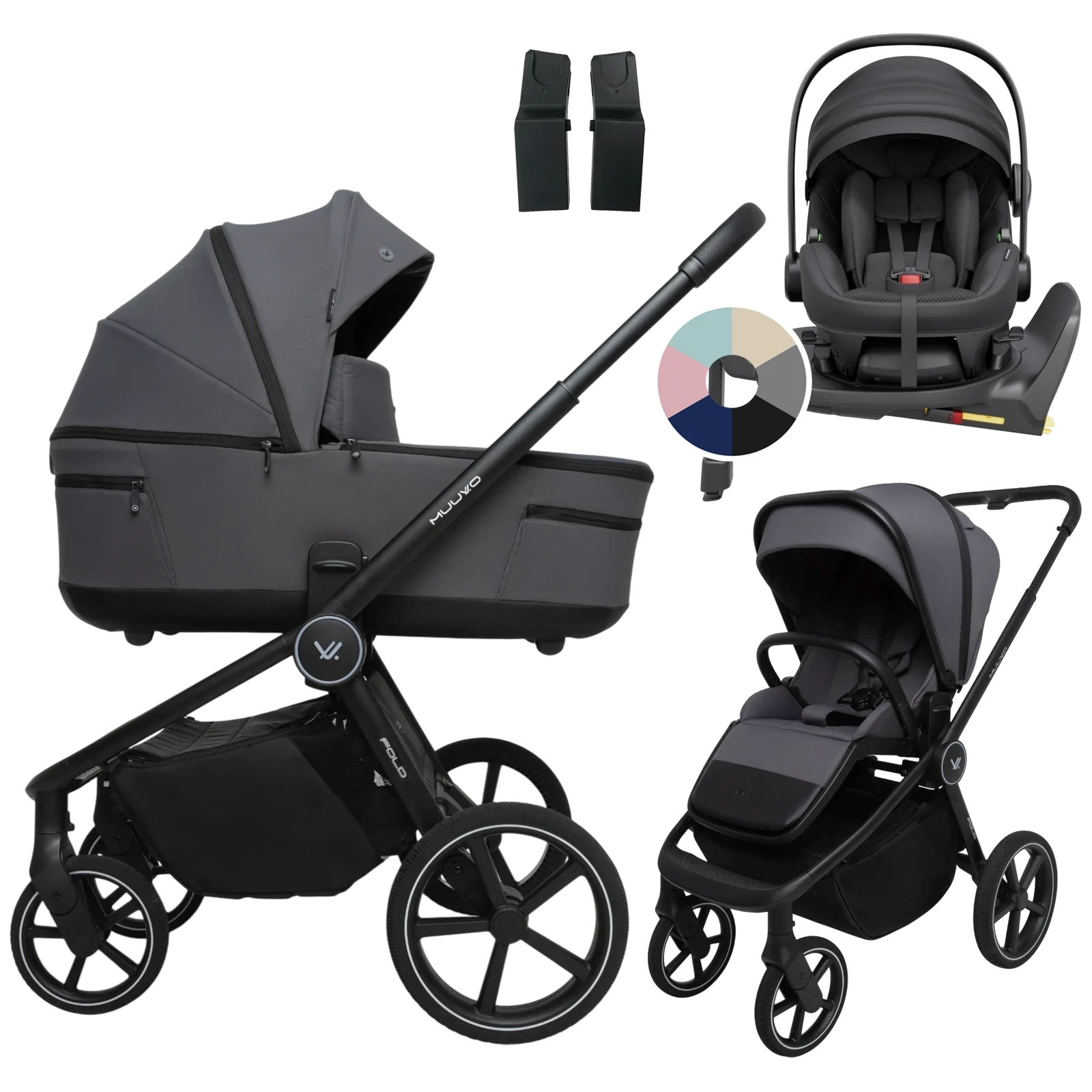 Muuvo Fold + Avionaut Pixel 3 + baza IQ Orbit + GRATIS - 4w1 | Iron Graphite