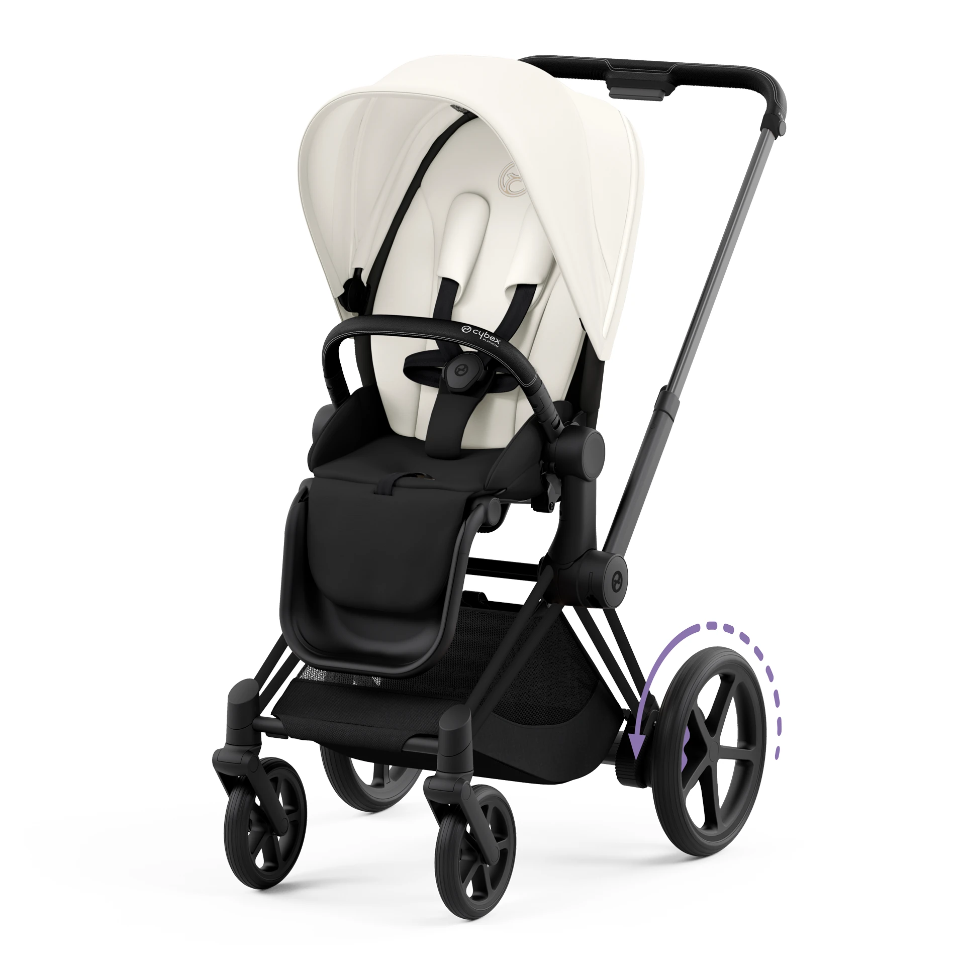 Cybex e-Priam 4.0 - 2w1 | Off White (Matt Black Frame) Cybex e-Priam 4.0 - 2w1 | Off White (Matt Black Frame)