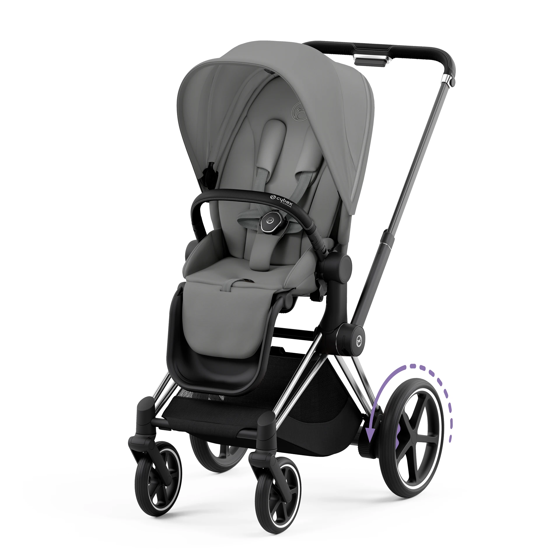 Cybex e-Priam 4.0 - 2w1 | Mirage Grey (Chrome Black Frame) Cybex e-Priam 4.0 - 2w1 | Mirage Grey (Chrome Black Frame)