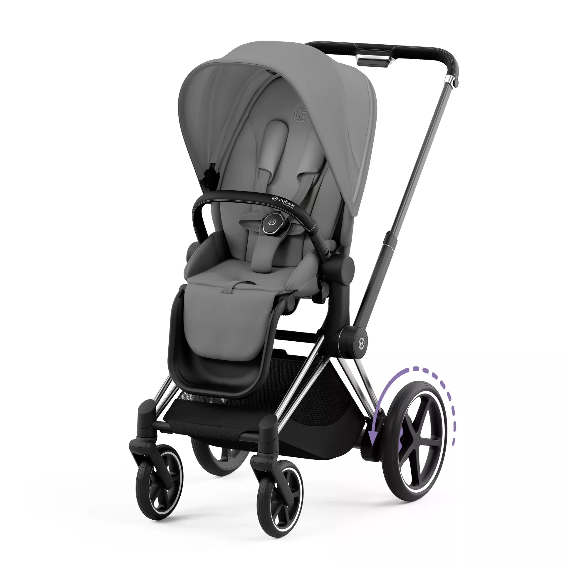 Cybex e-Priam 4.0 - 2w1 | Mirage Grey (Chrome Black Frame) Cybex e-Priam 4.0 - 2w1 | Mirage Grey (Chrome Black Frame)