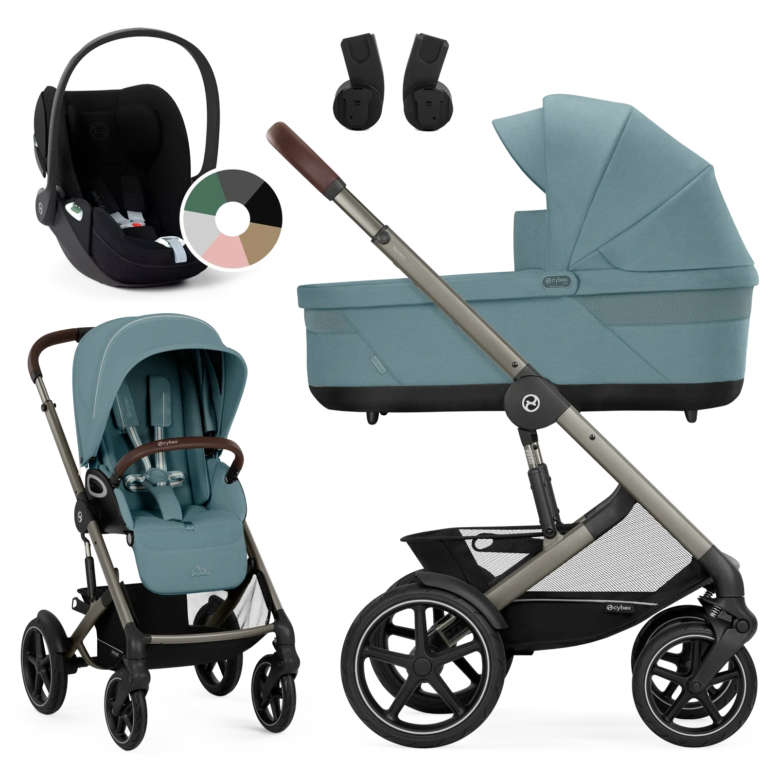 Cybex Talos S Lux + Cybex Cloud T i-Size - wózek 3w1 | Stormy Blue
