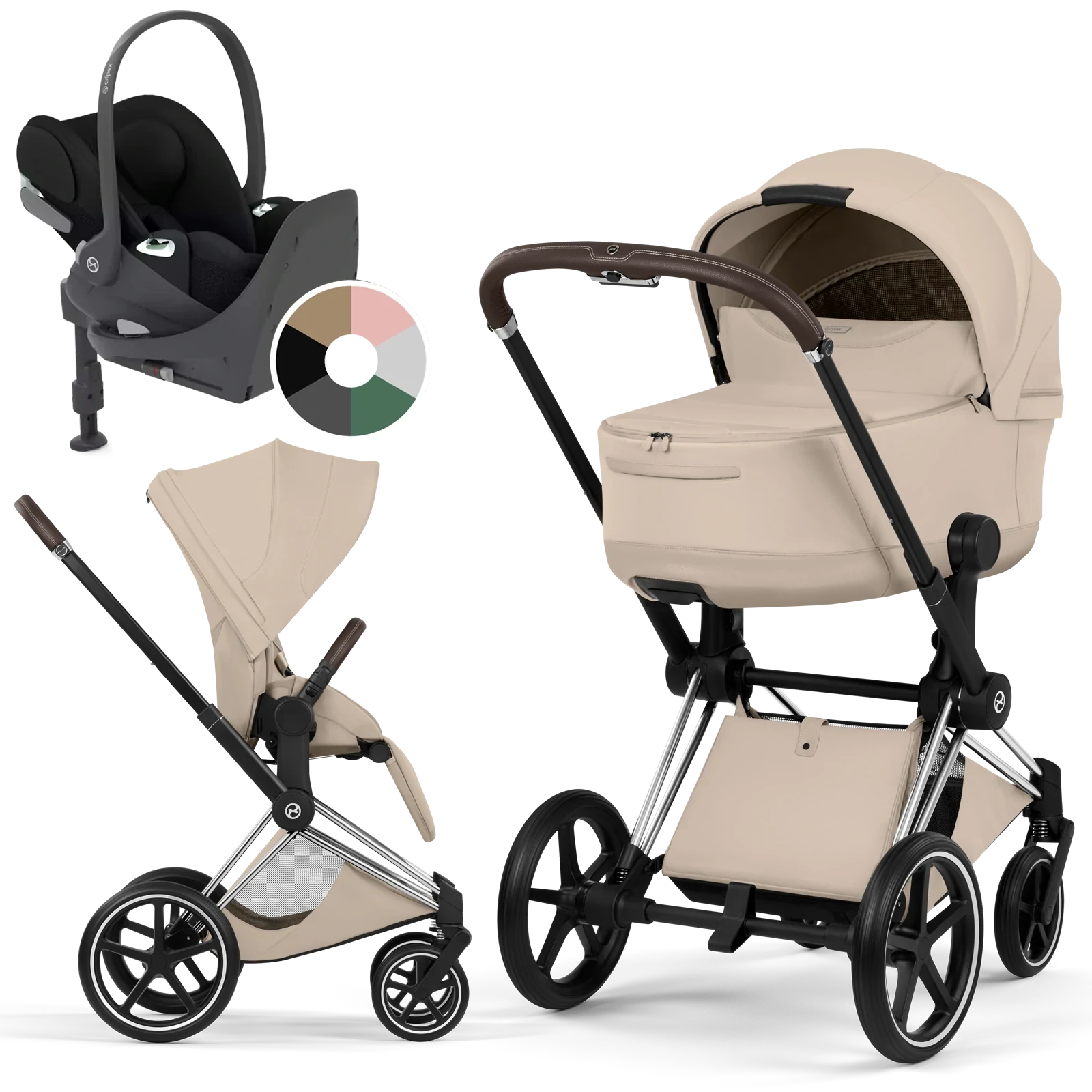 Cybex Priam 5.0 - wózek 4w1 | Cozy Beige - Chrome (Style)