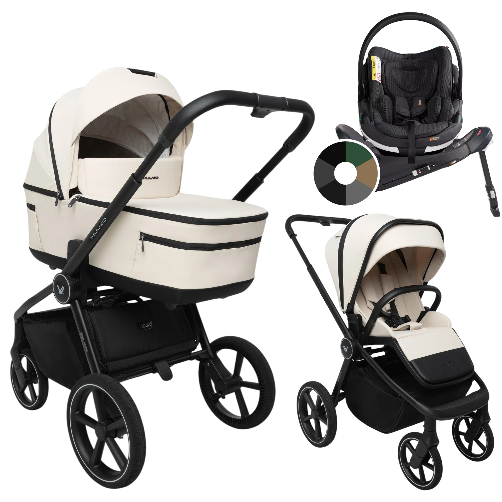 Muuvo Five + BeSafe Go Beyond + baza Beyond +GRATIS - 4w1 | Desert Sand