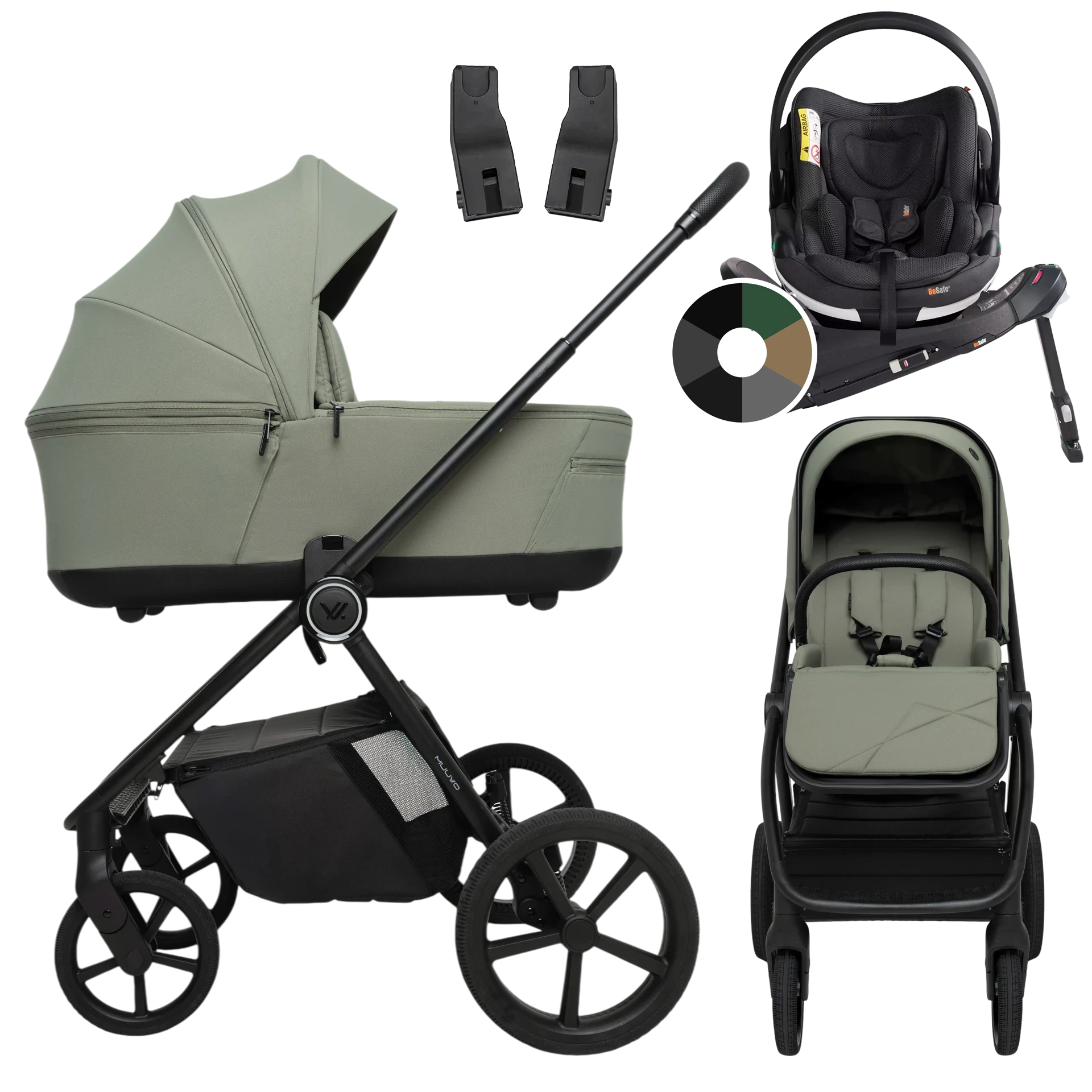 Muuvo One + BeSafe Go Beyond + baza Beyond +GRATIS - 4w1 | Olive