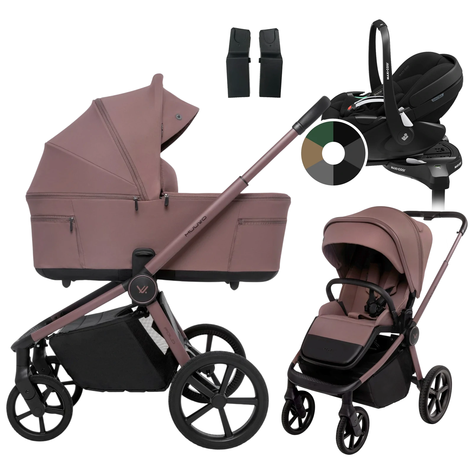 Muuvo Fold + Maxi-Cosi Pebble 360 Pro2 + baza + GRATIS - 4w1 | Cocoa