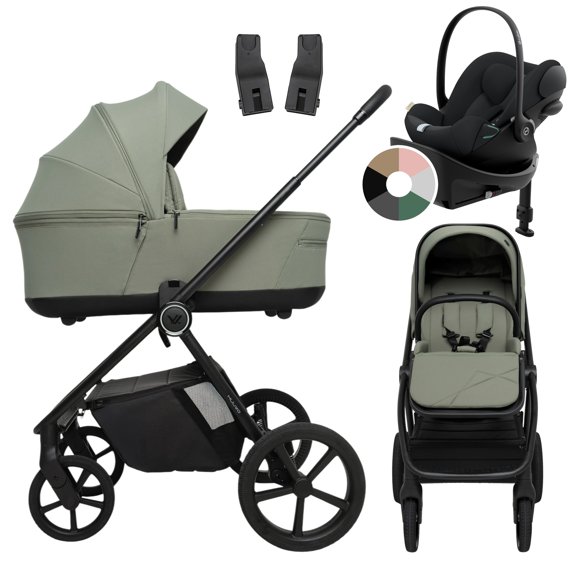 Muuvo One + Cybex Cloud G + baza G +GRATIS - 4w1 | Olive
