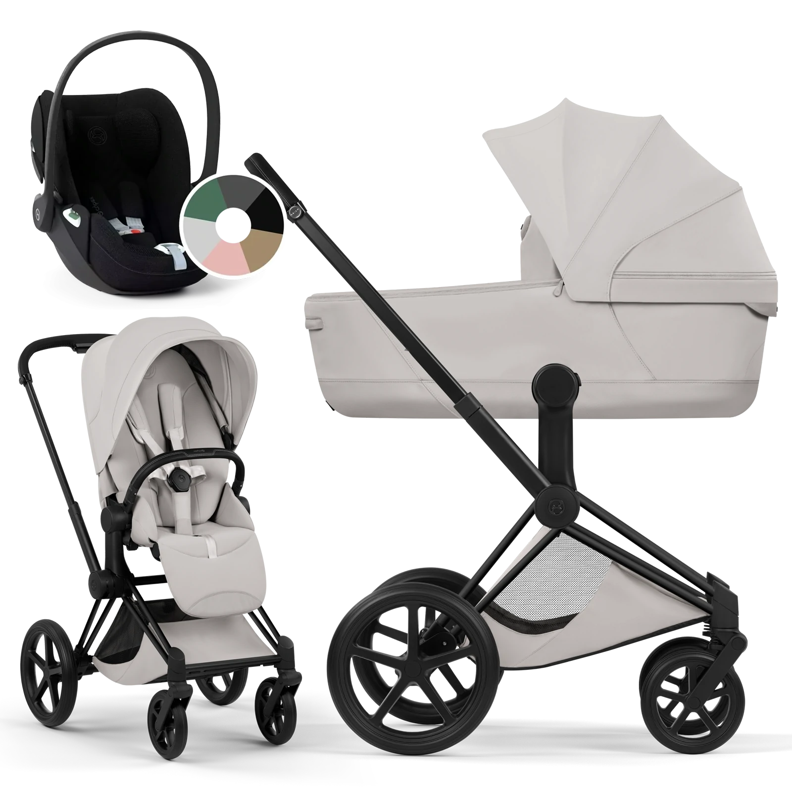 Cybex Priam 5.0 - wózek 3w1 | City Grey - Matt Black (Style)