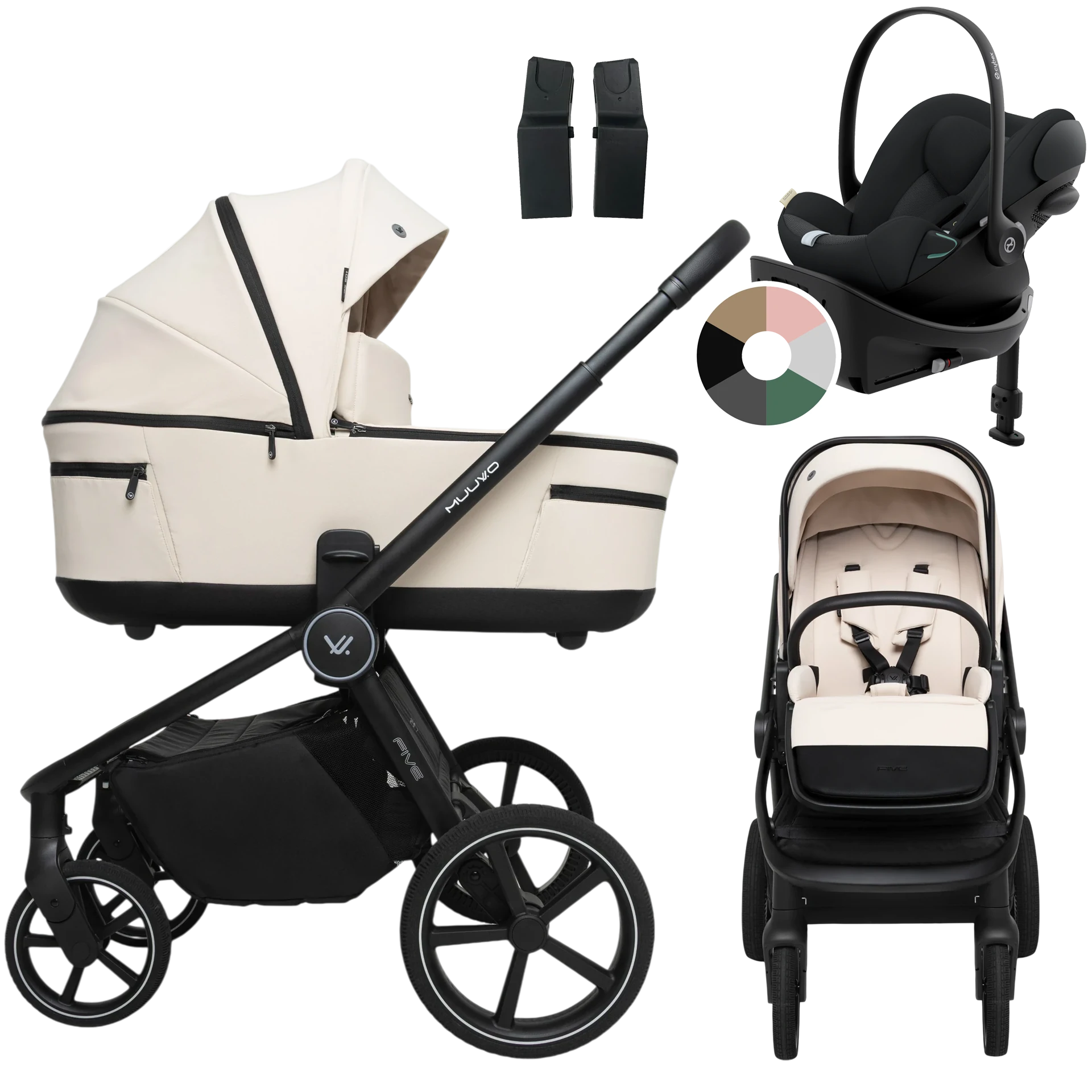 Muuvo Five + Cybex Cloud G + baza G +GRATIS - 4w1 | Desert Sand