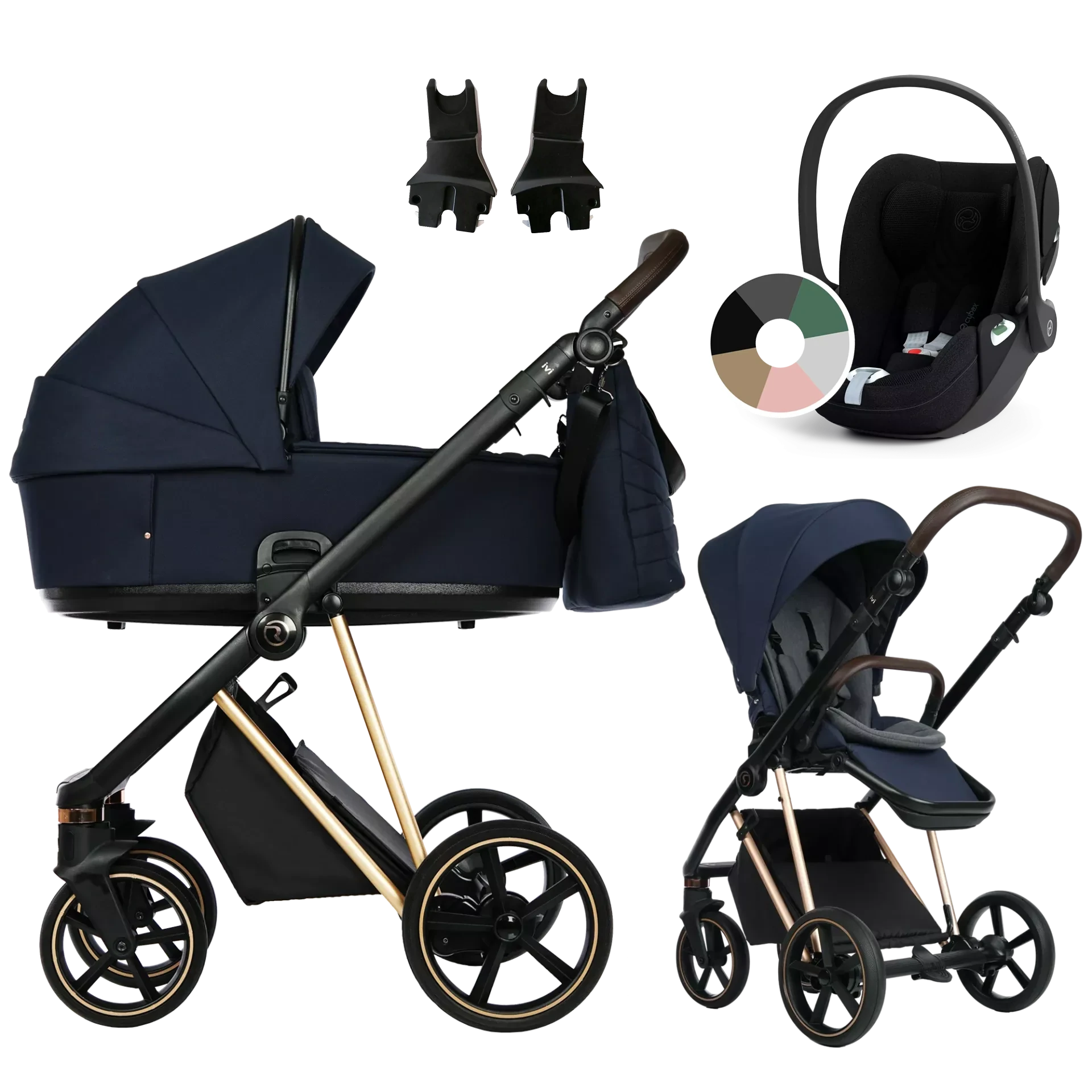 Roan Ivi 2.0 + Cybex Cloud T i-Size +GRATIS - 3w1 | Mystic Blue Rosegold