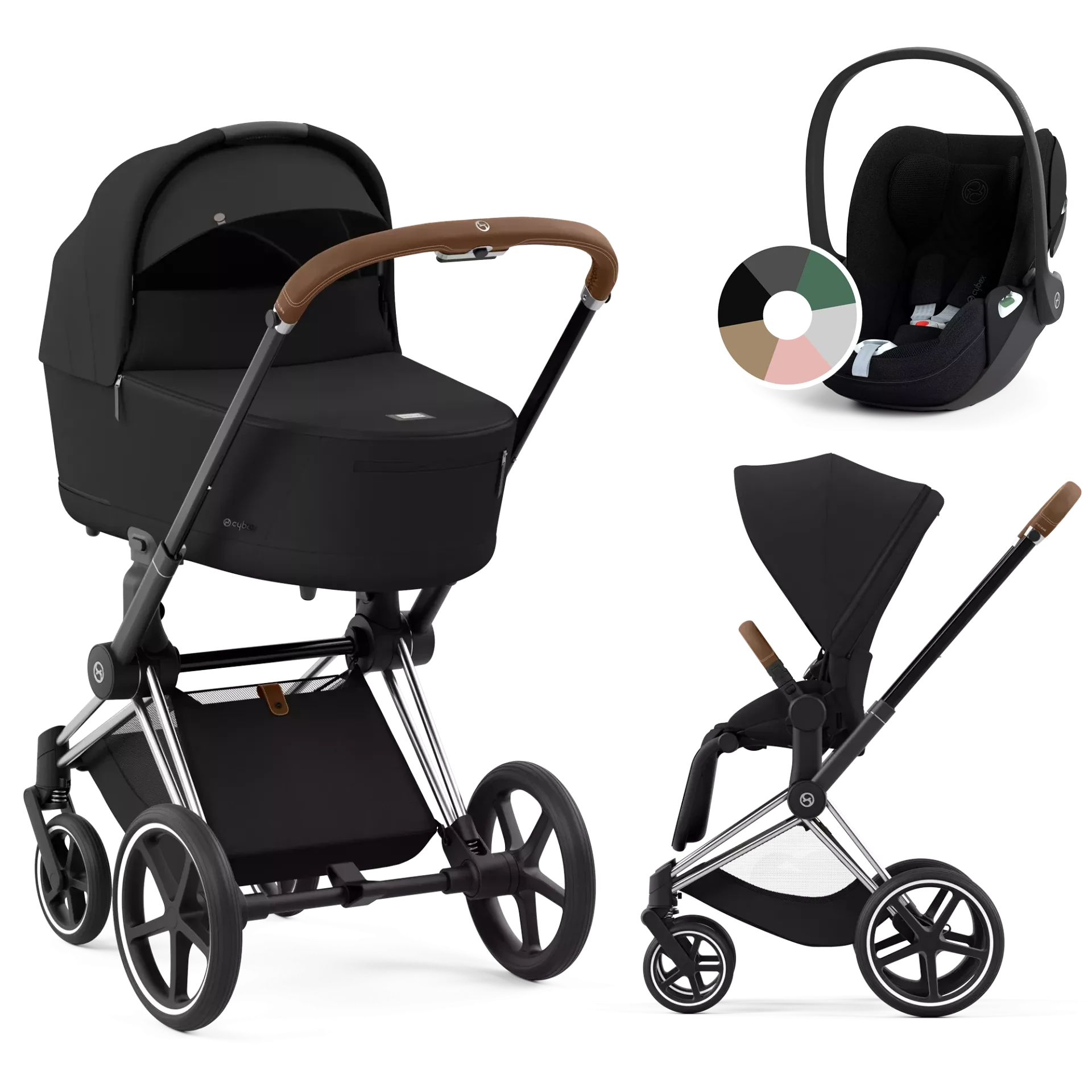 Cybex Priam 4.0 + Cybex Cloud T i-Size - 3w1 | Sepia Black (Chrome Brown Frame)