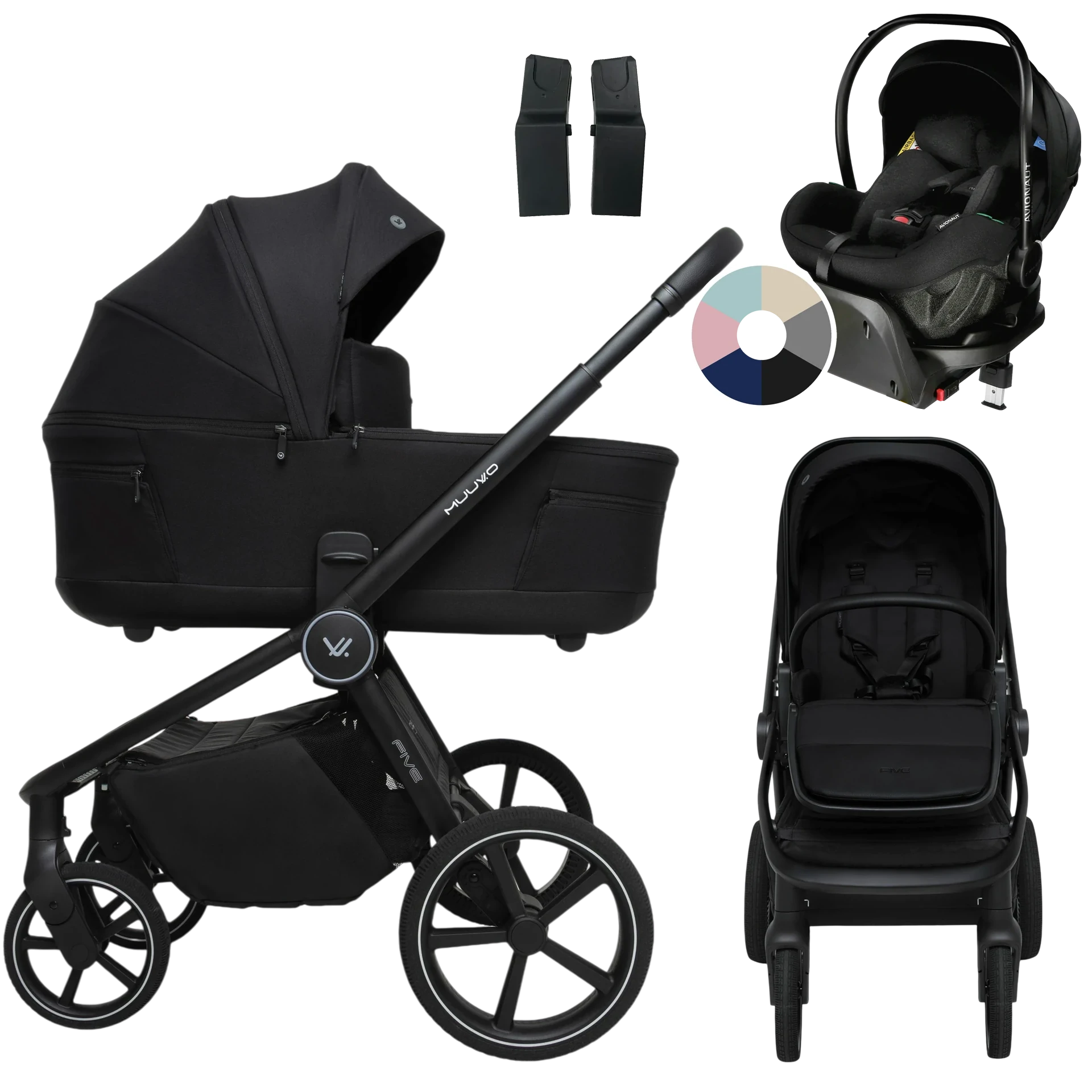 Muuvo Five + Avionaut Pixel Pro 2.0 C + baza IQ Orbit +GRATIS - 4w1 | Classic Black
