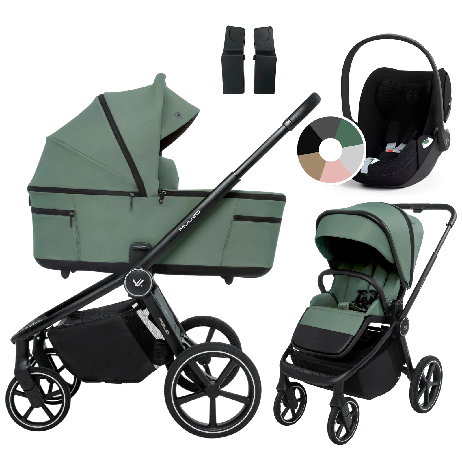 Muuvo Fold + Cybex Cloud T i-Size + GRATIS - 3w1 | Pine Green