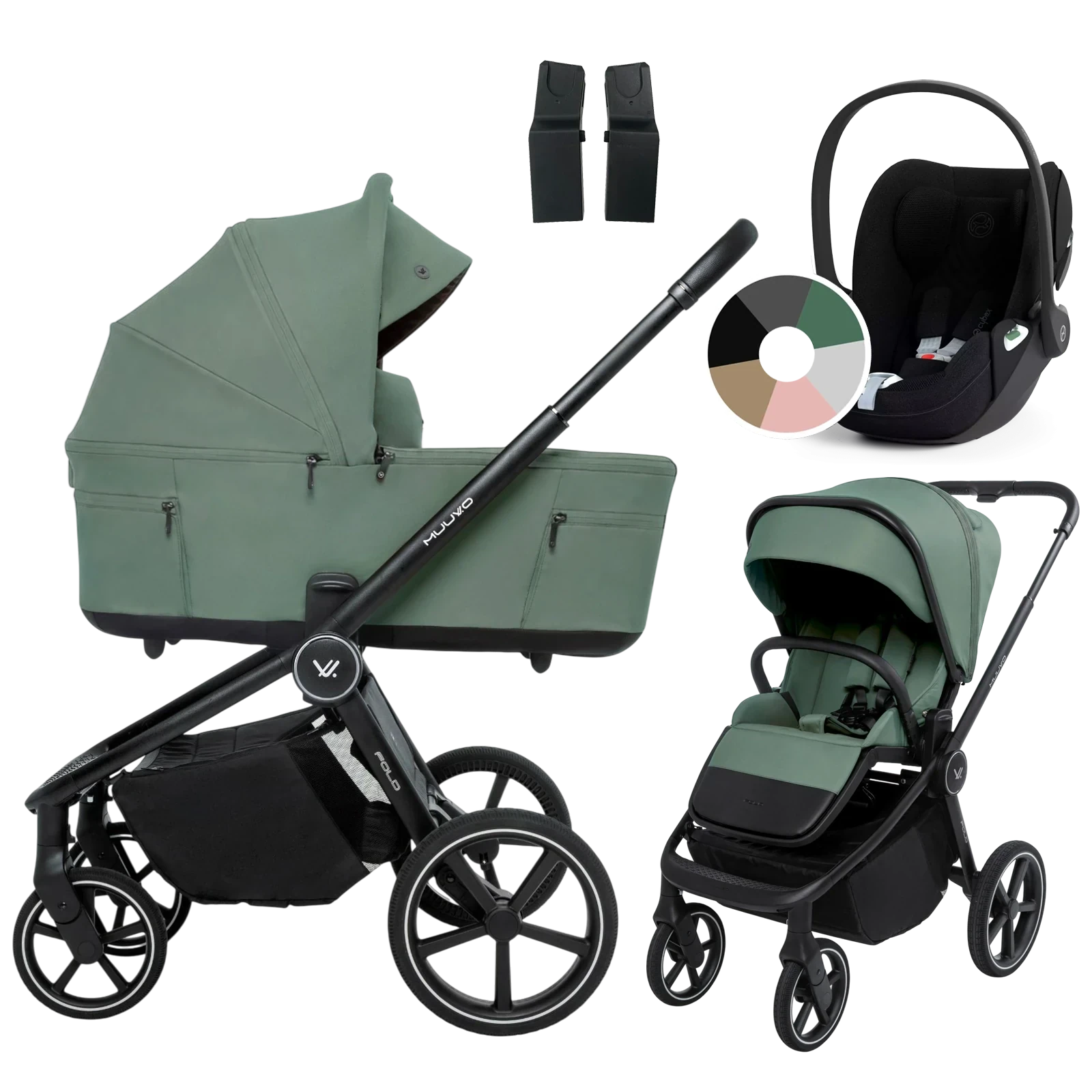 Muuvo Fold + Cybex Cloud T i-Size + GRATIS - 3w1 | Pine Green