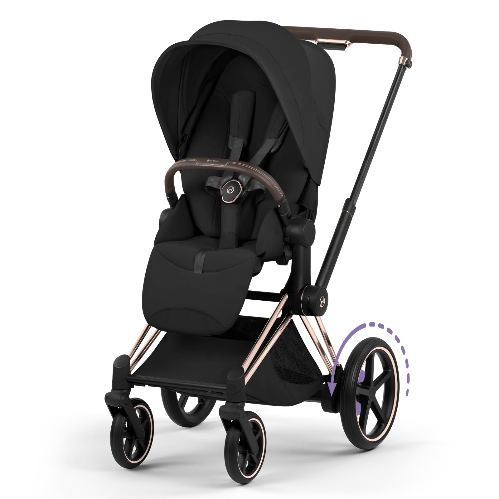Cybex e-Priam 5.0 - wózek 2w1 | Sepia Black - Rosegold (Style)