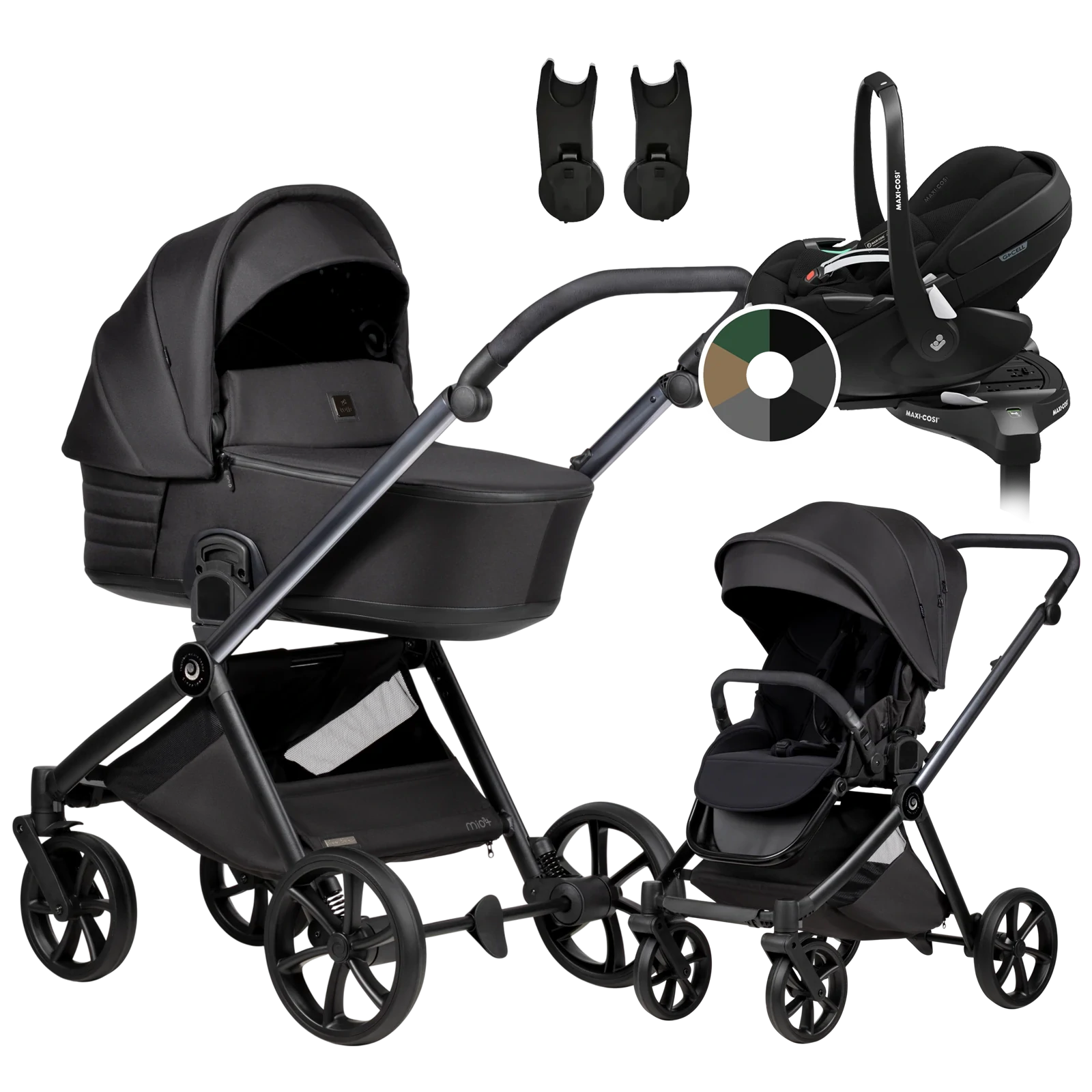 Tutis Mio 3 Plus + Maxi-Cosi Pebble 360 Pro2 + baza + GRATIS - 4w1 | 060 Obsidian