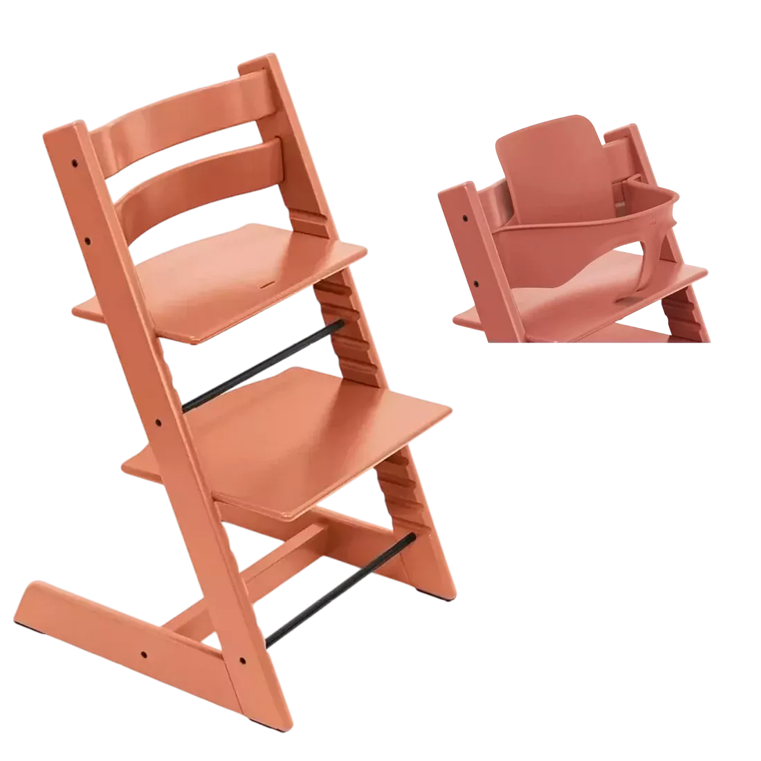Stokke Tripp Trapp - krzesełko do karmienia + Baby Set | Terracotta