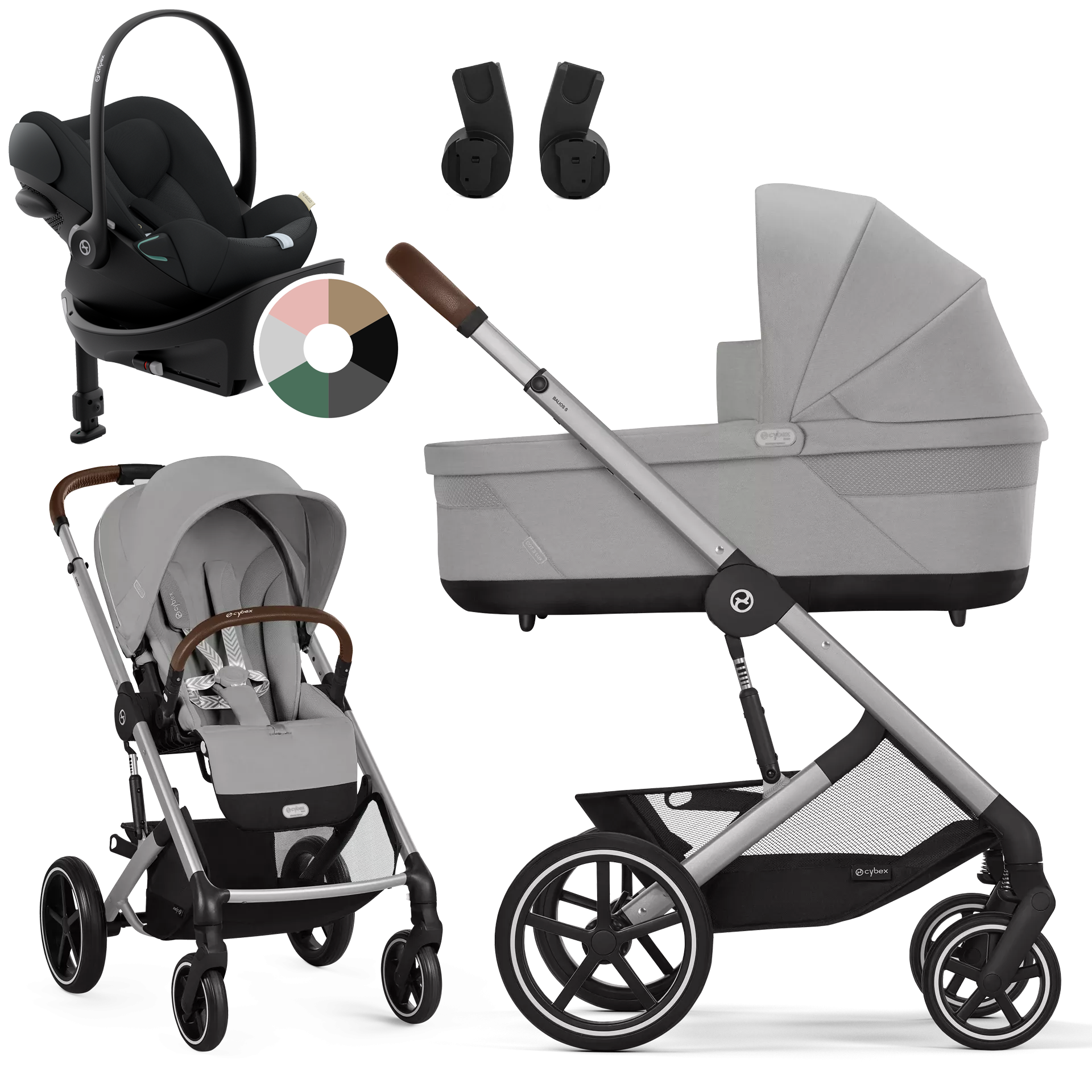 Cybex Balios S Lux + Cybex Cloud G + baza G - 4w1 | Stone Grey