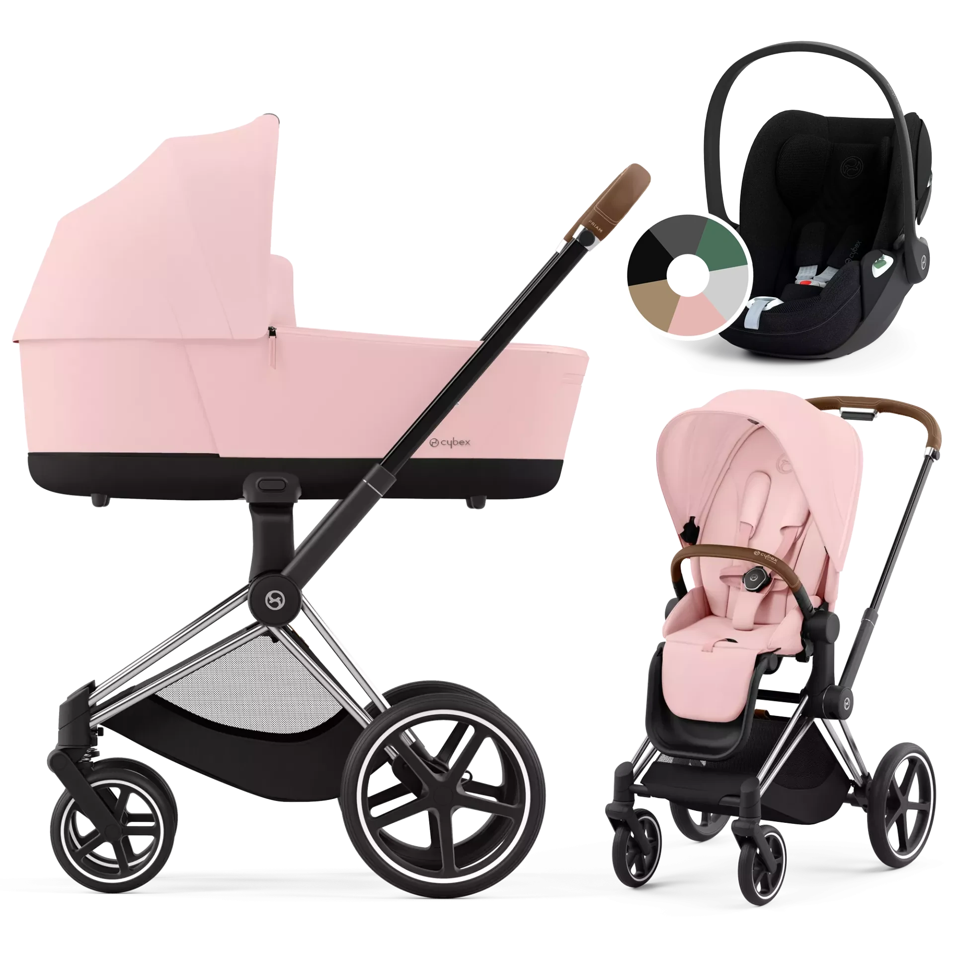 Cybex Priam 4.0 + Cybex Cloud T i-Size - 3w1 | Peach Pink (Chrome Brown Frame)