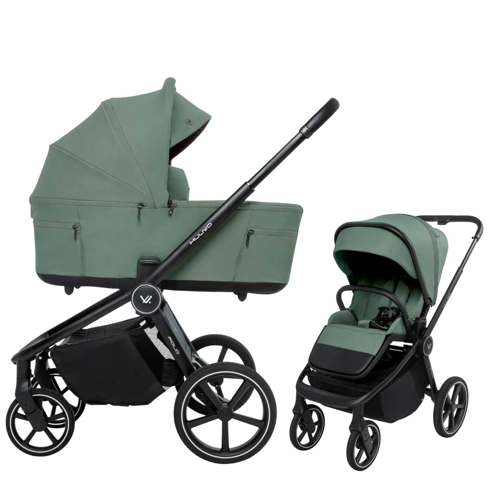 Muuvo Fold + GRATIS - wózek 2w1 | Pine Green