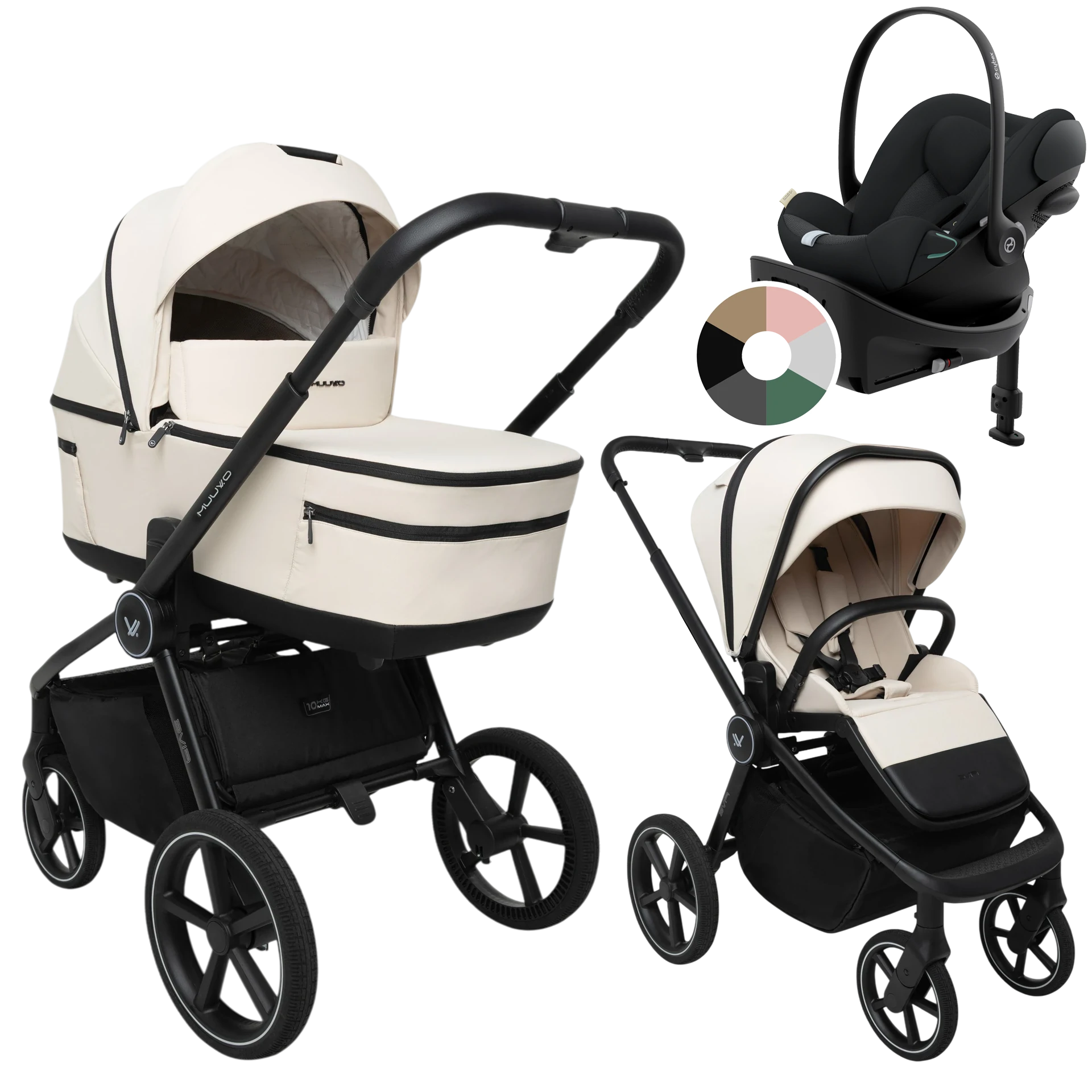 Muuvo Five + Cybex Cloud G + baza G +GRATIS - 4w1 | Desert Sand