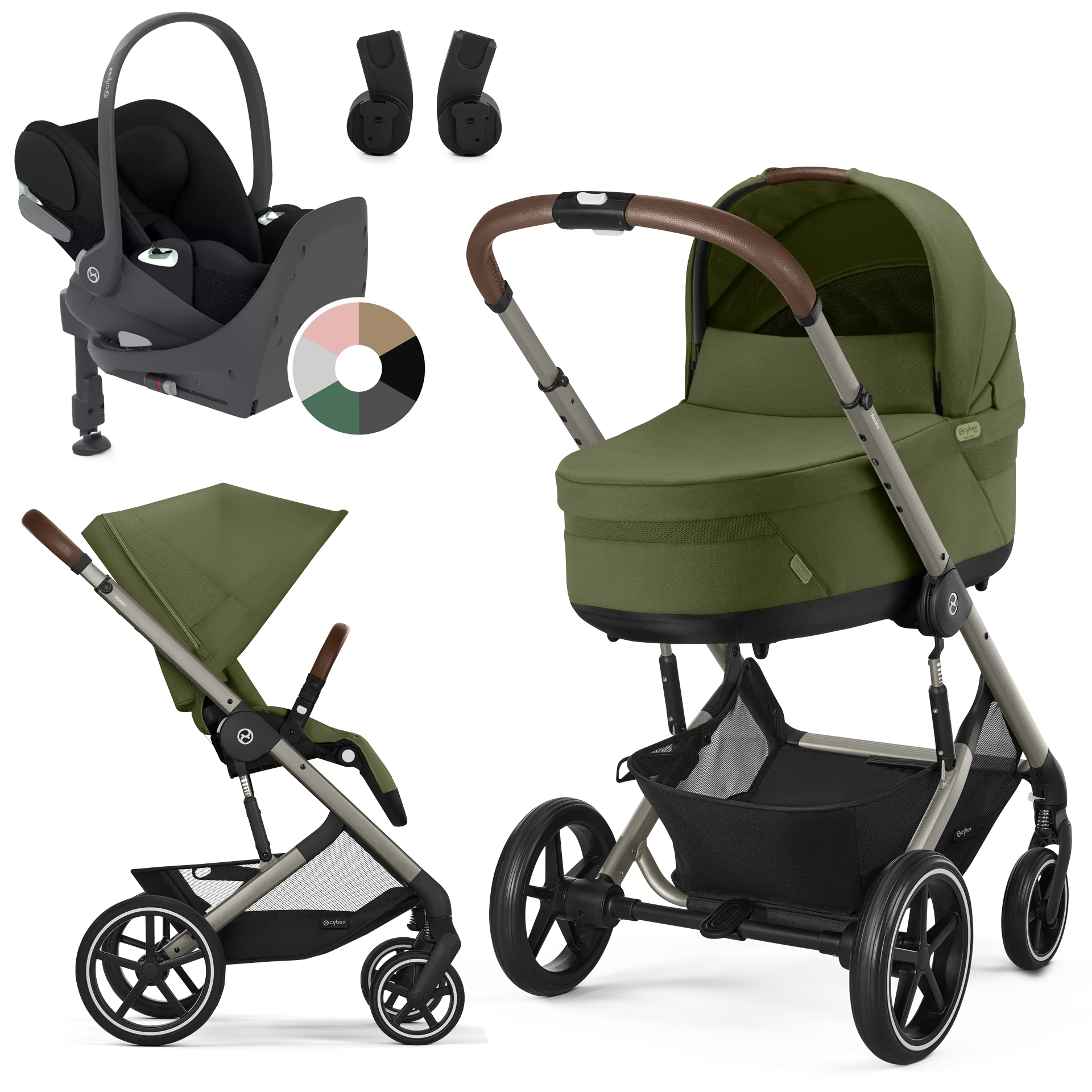 Cybex Balios S Lux + Cybex Cloud T i-Size + baza T - 4w1 | Moss Green