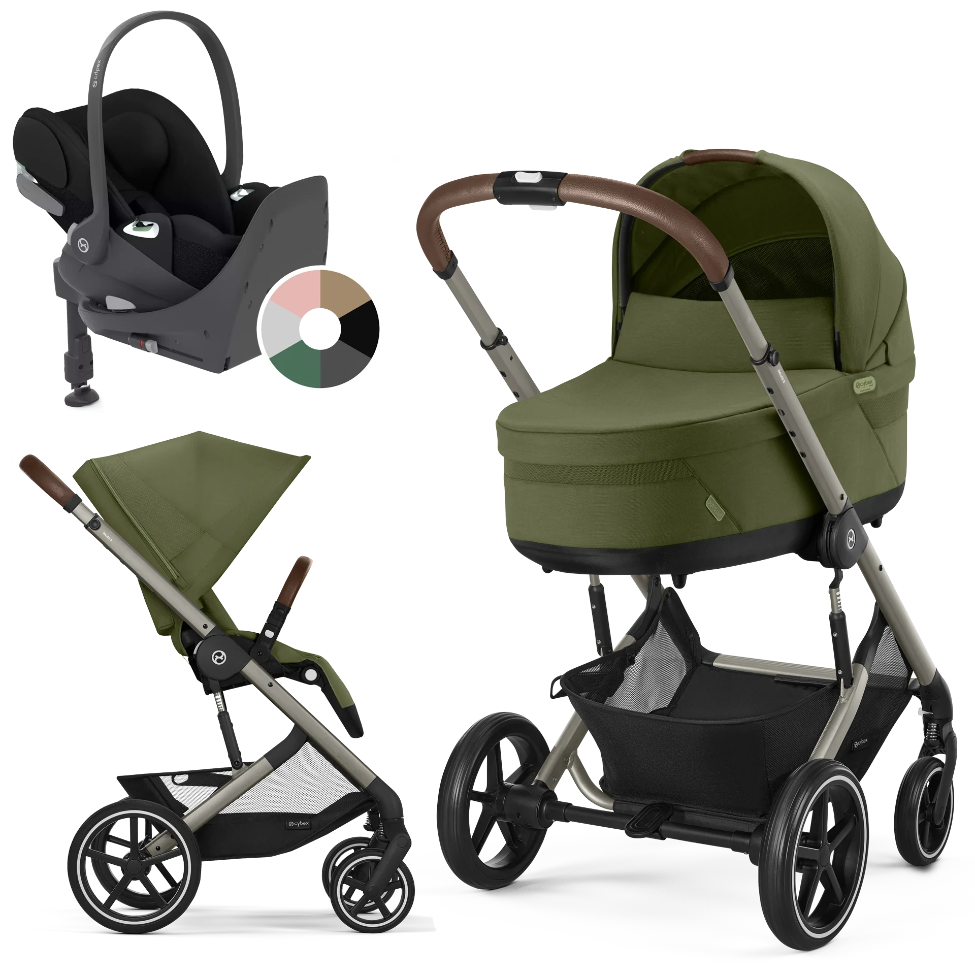 Cybex Balios S Lux + Cybex Cloud T i-Size + baza T - 4w1 | Moss Green