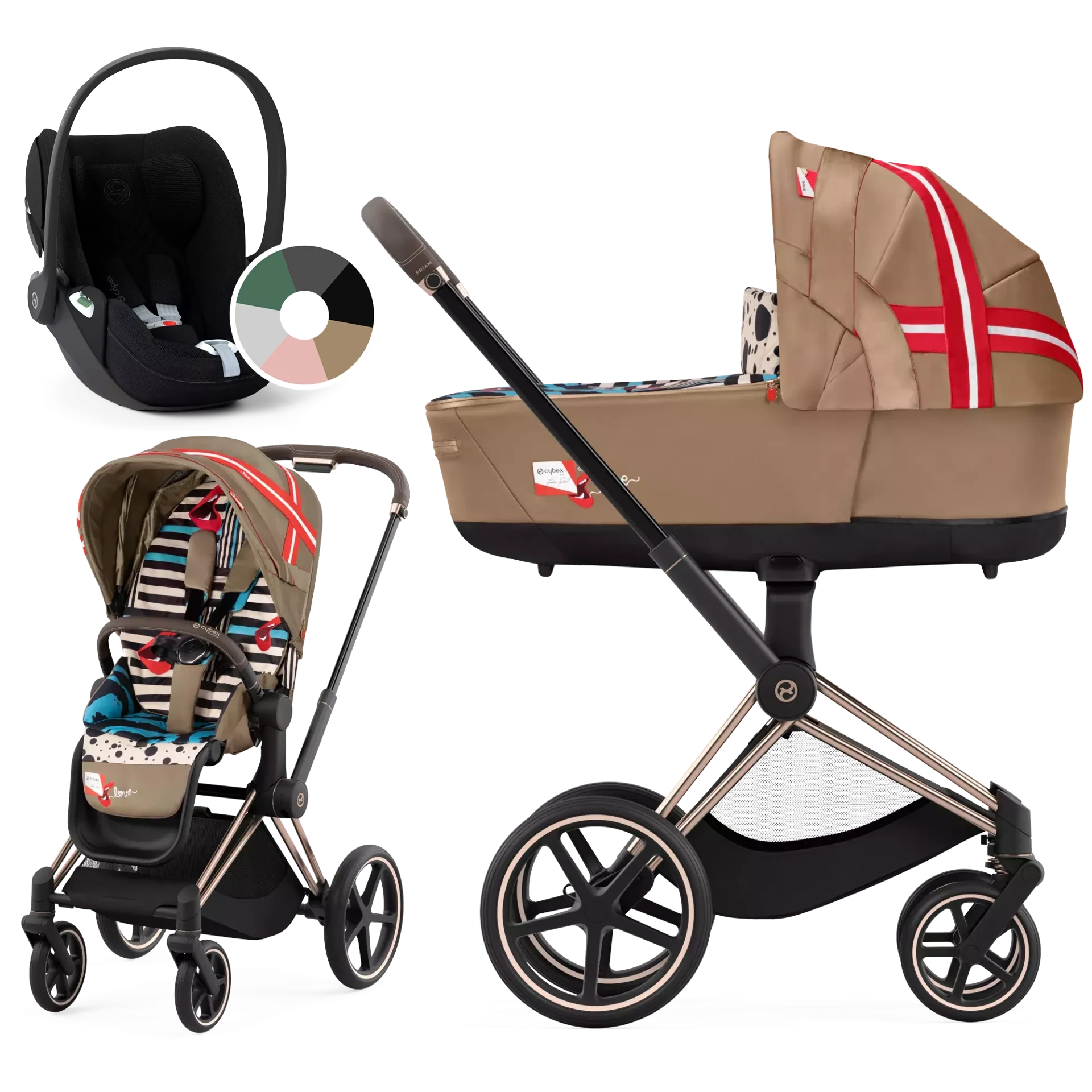Cybex Priam 4.0 + Cybex Cloud T i-Size - 3w1 | One Love - Design Collaborations