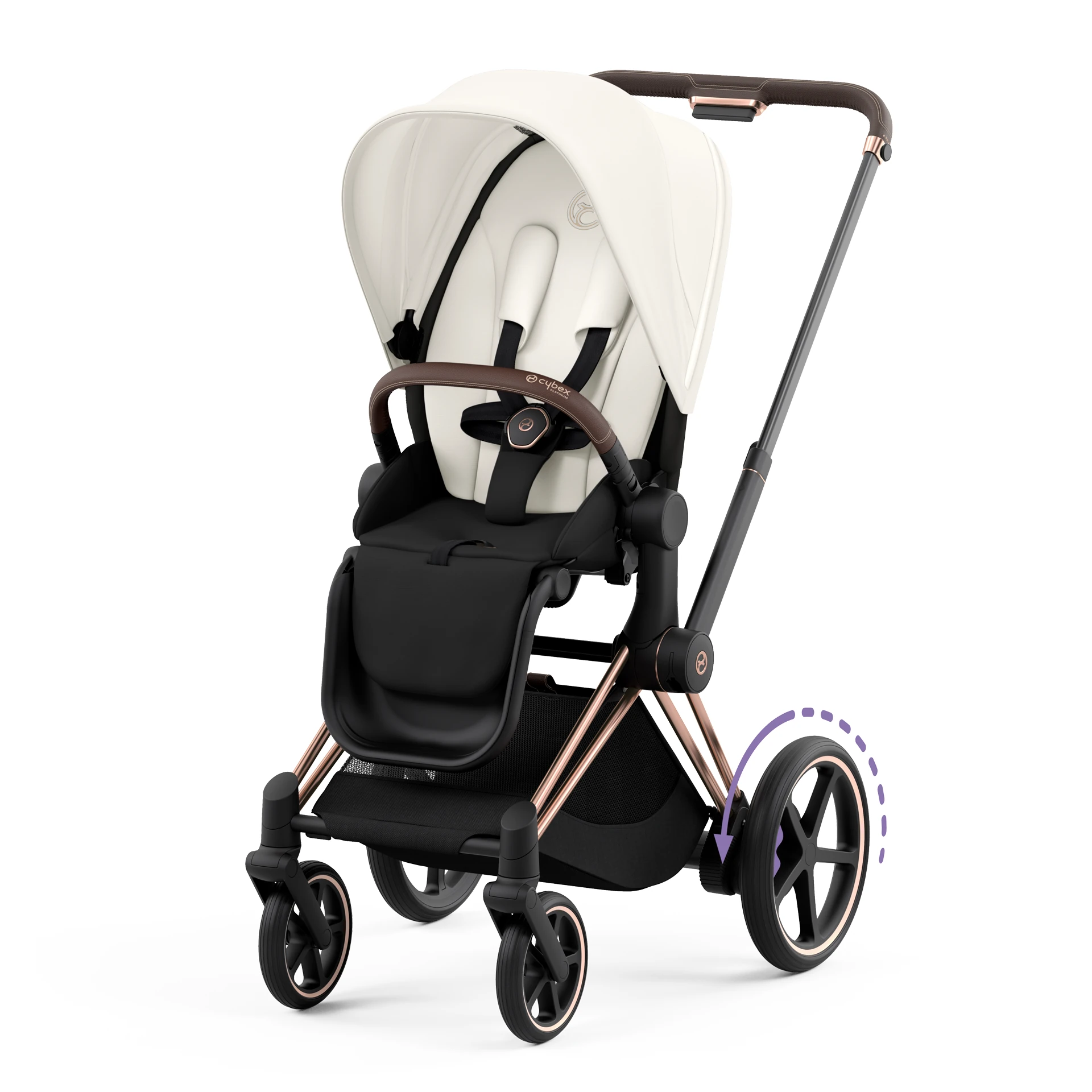 Cybex e-Priam 4.0 - 2w1 | Off White (Rosegold Frame) Cybex e-Priam 4.0 - 2w1 | Off White (Rosegold Frame)