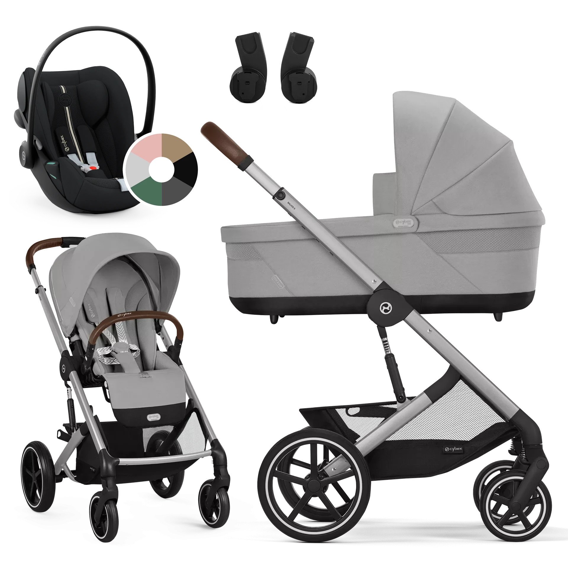 Cybex Balios S Lux + Cybex Cloud G i-Size - wózek 3w1 | Stone Grey