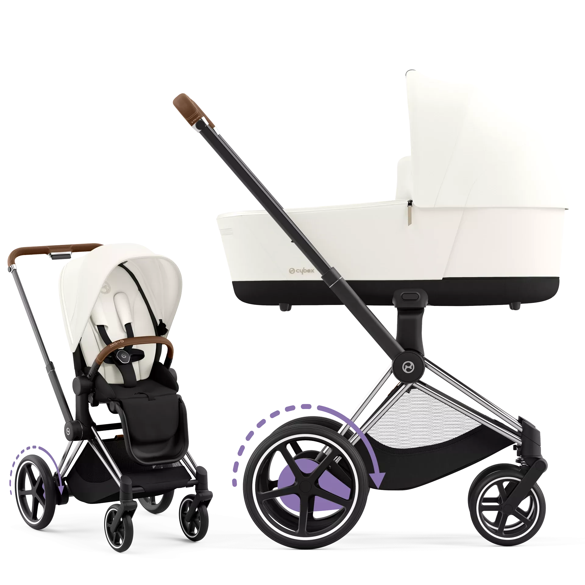 Cybex e-Priam 4.0 - 2w1 | Off White (Chrome Brown Frame)