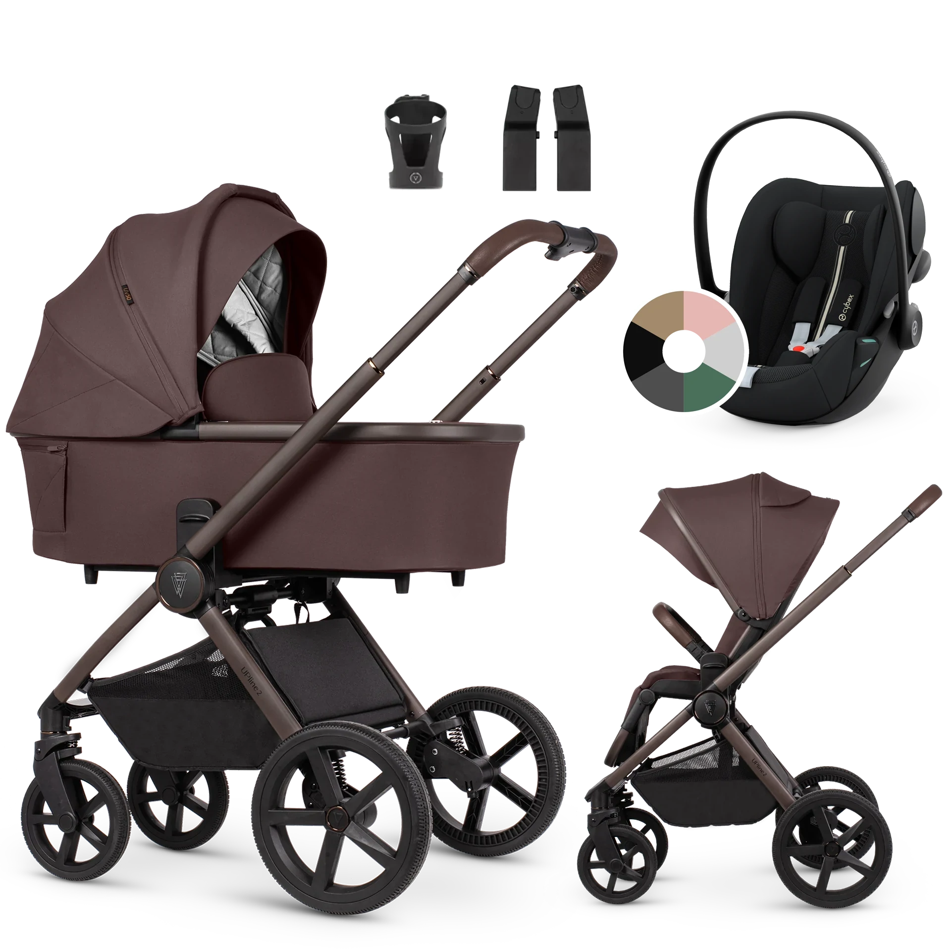 Venicci Upline 2 + Cybex Cloud G i-Size +AKCESORIA - 3w1 | Burgundy Venicci Upline 2 + Cybex Cloud G i-Size +AKCESORIA - 3w1 | Burgundy
