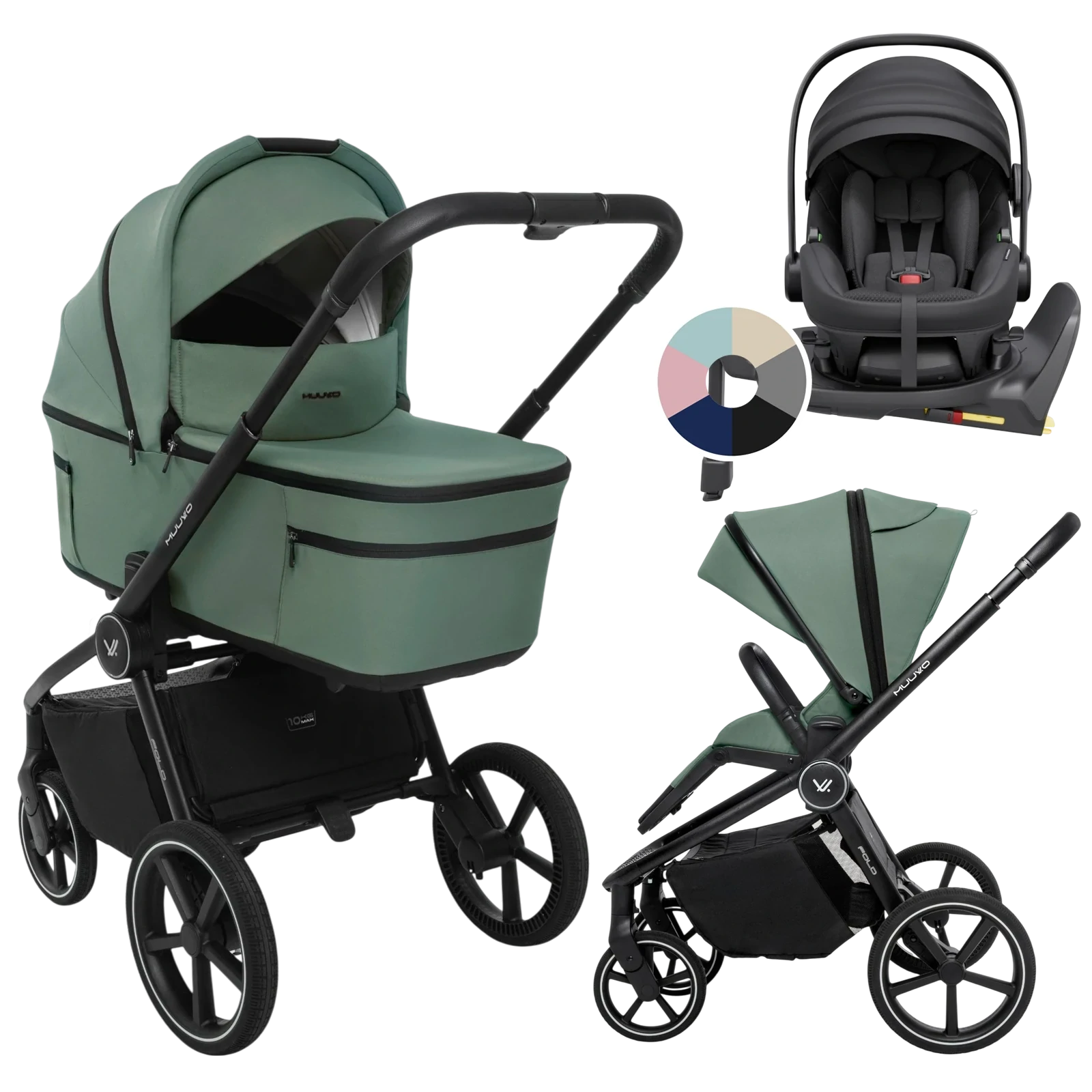 Muuvo Fold + Avionaut Pixel 3 + baza IQ Orbit + GRATIS - 4w1 | Pine Green